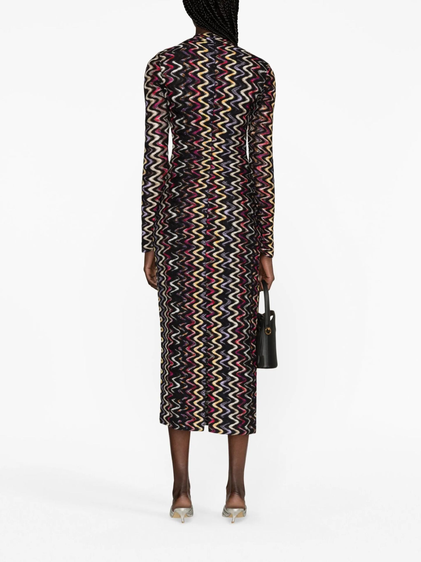 zigzag-pattern maxi dress