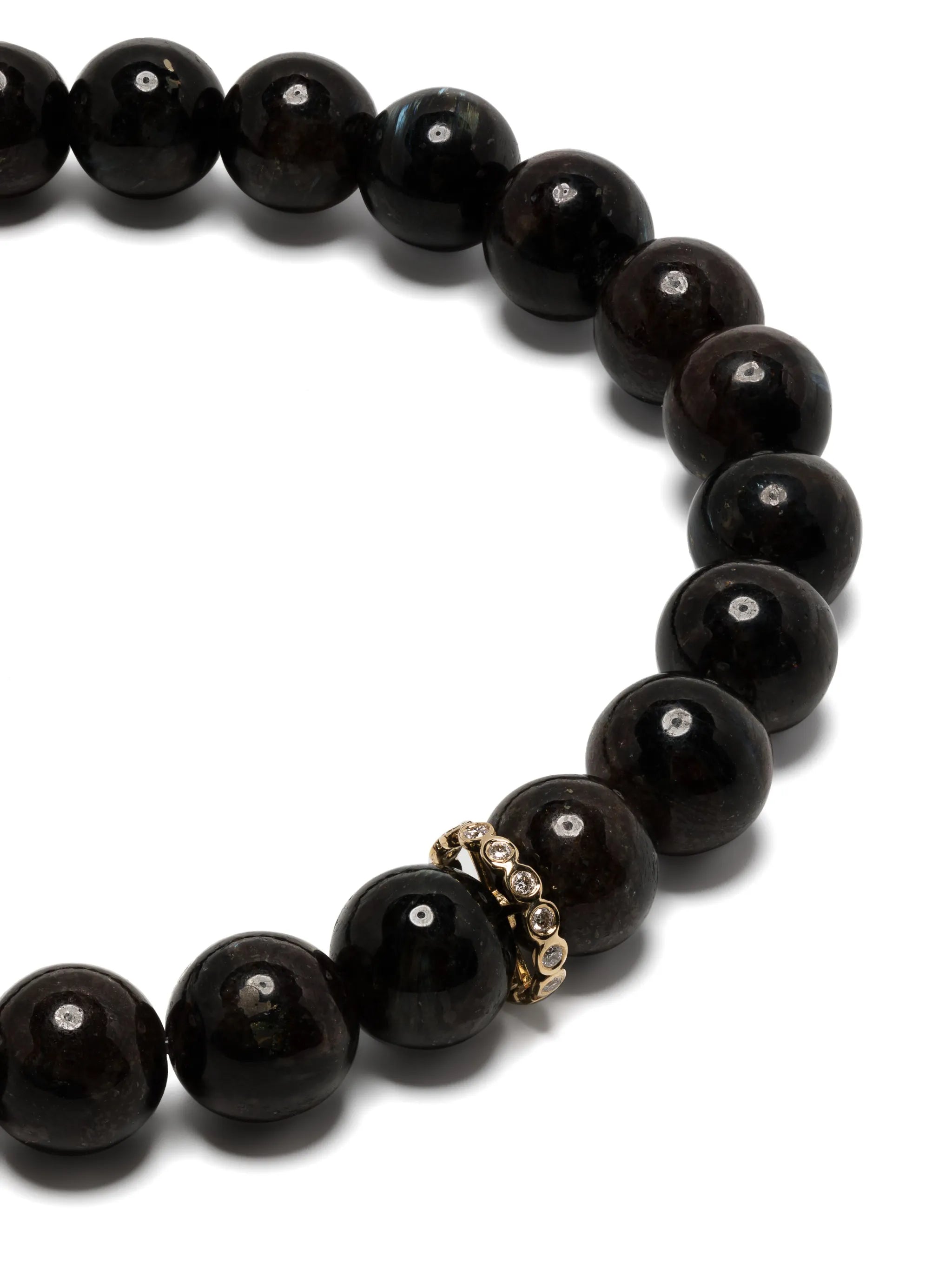 14kt yellow gold hypersthene bead bracelet