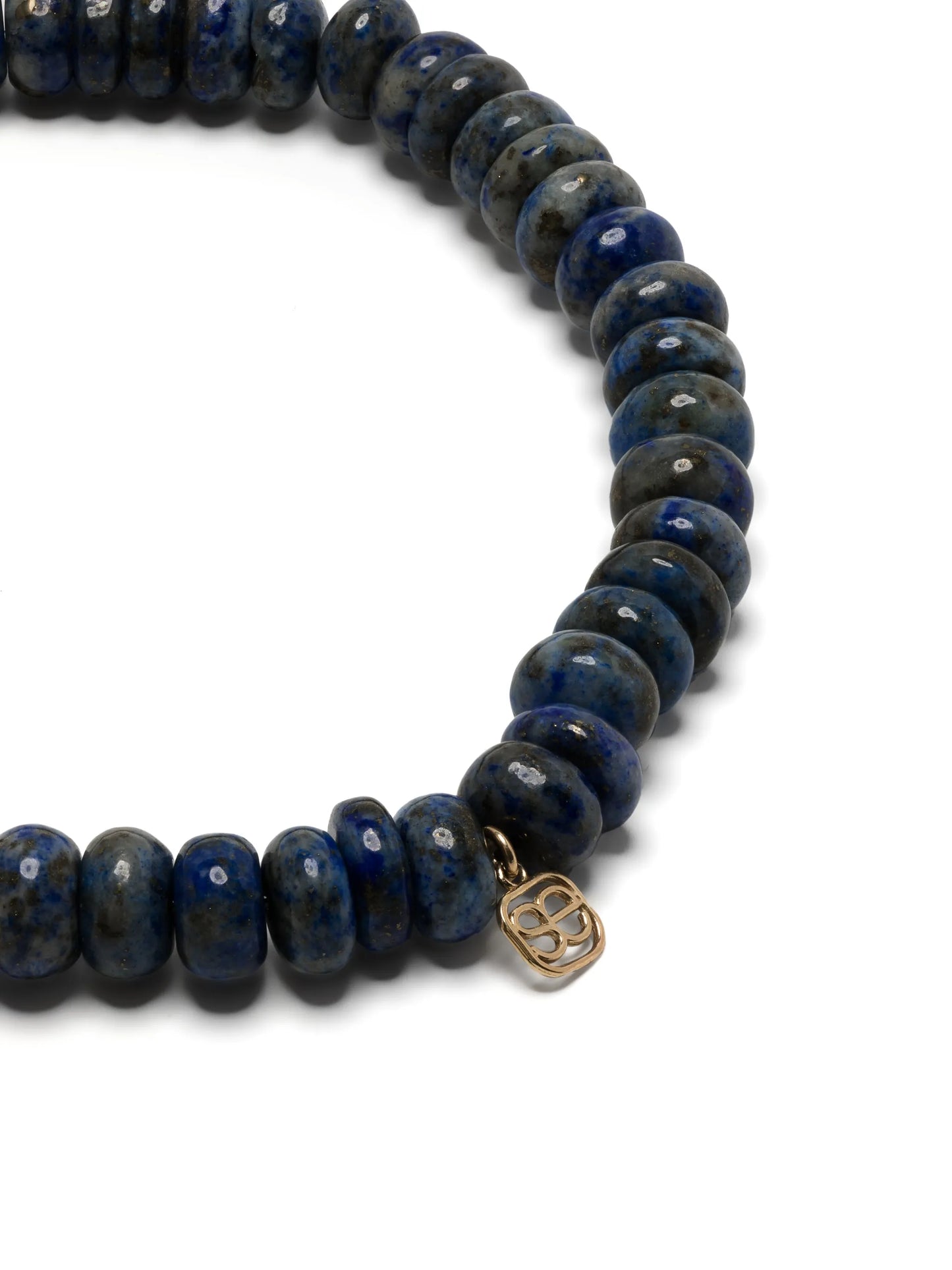 14kt yellow gold lapis lazuli beaded bracelet