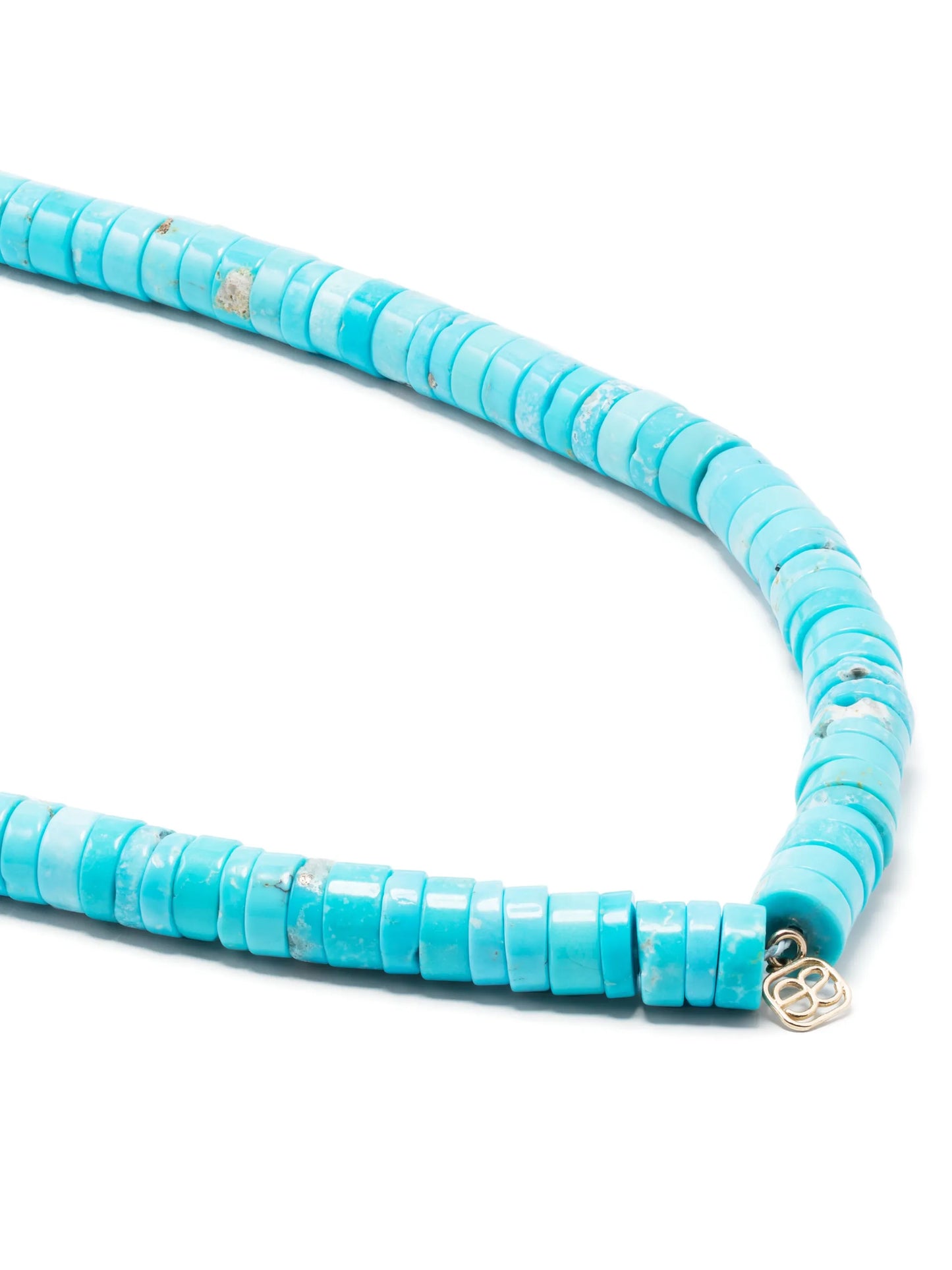 14kt white gold turquoise and diamond bead necklace
