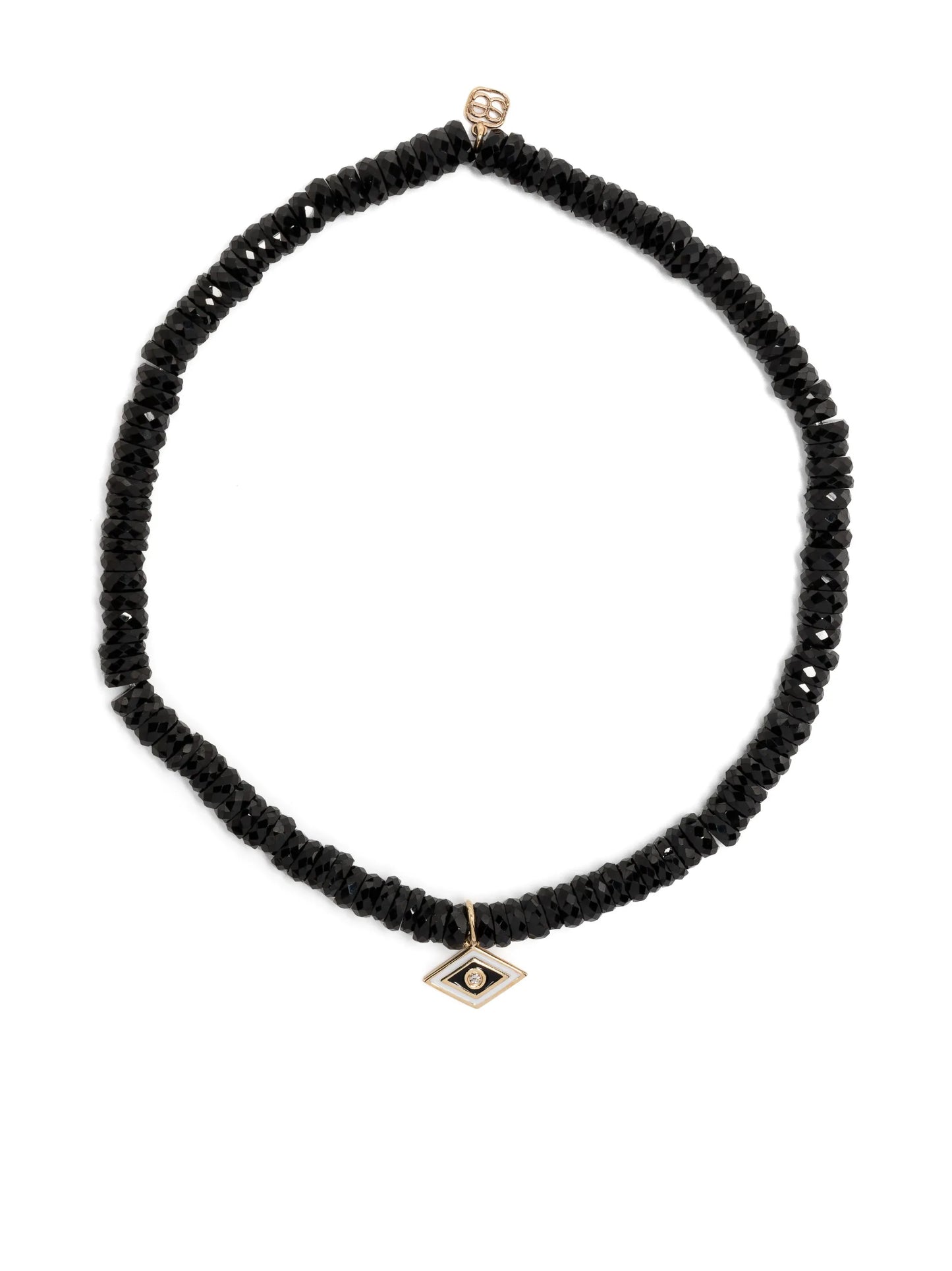 14kt yellow gold Groovy Eye onyx beaded bracelet