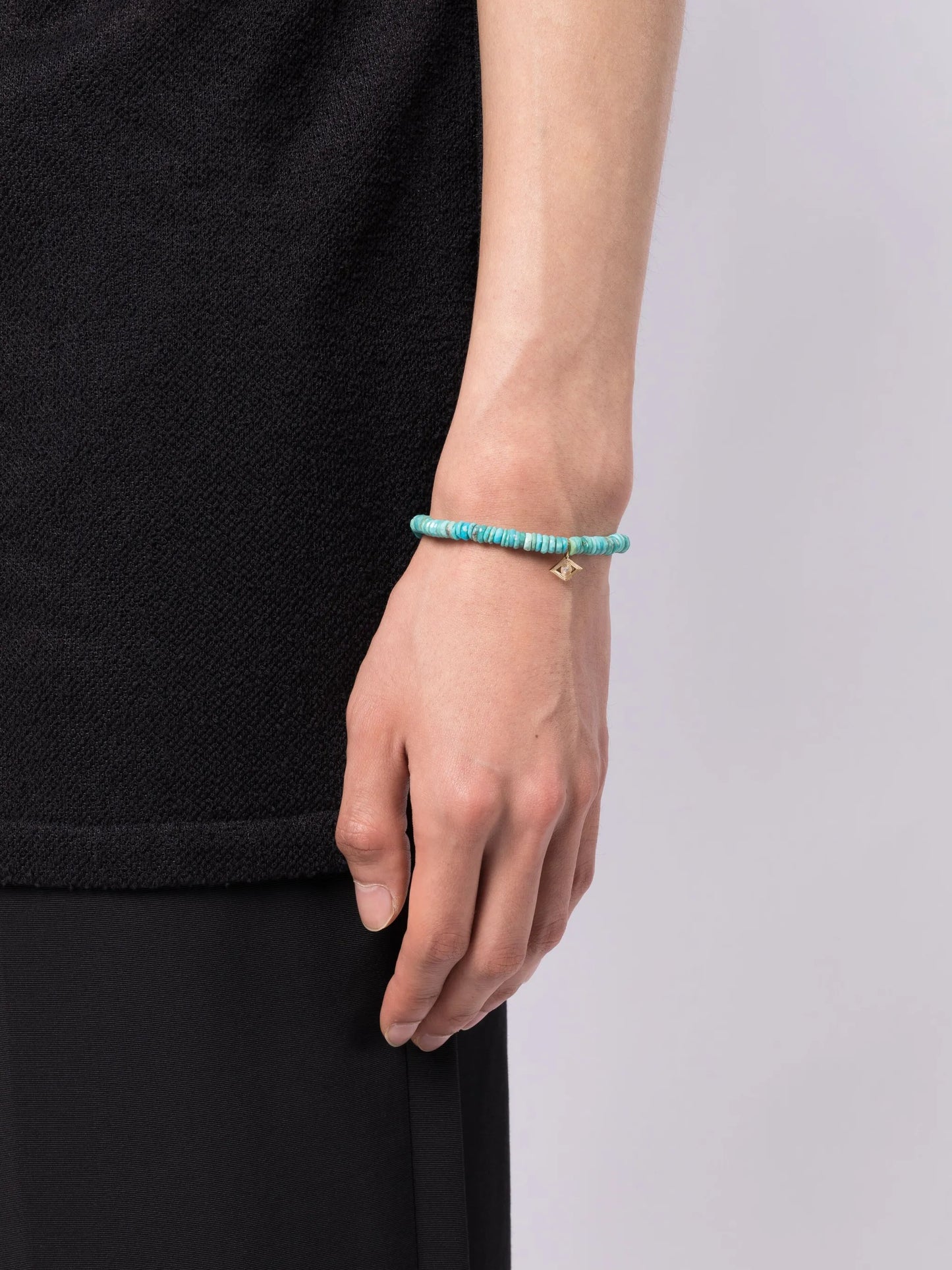 14kt yellow gold Evil Eye turquoise bracelet