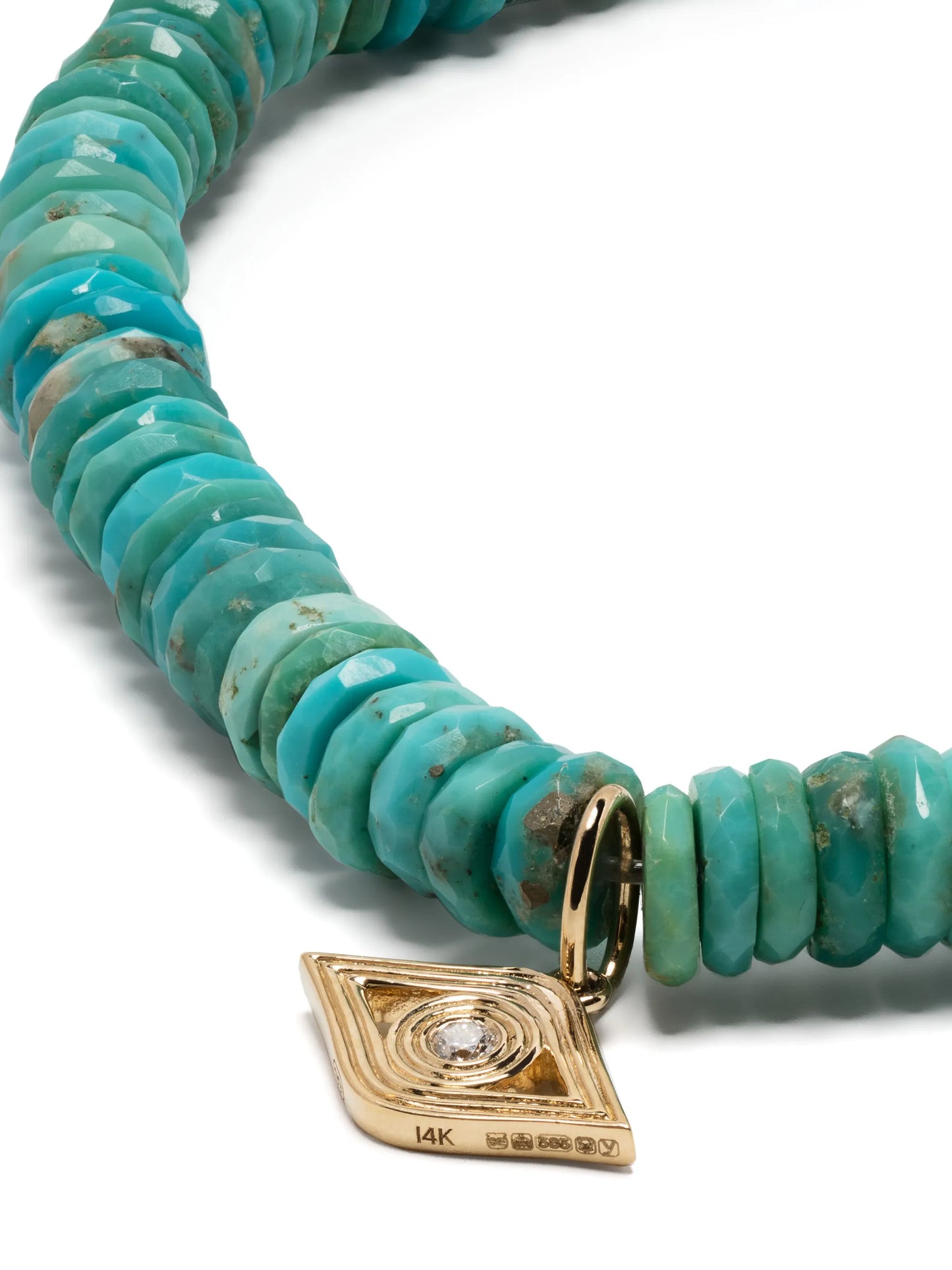 14kt yellow gold Evil Eye turquoise bracelet