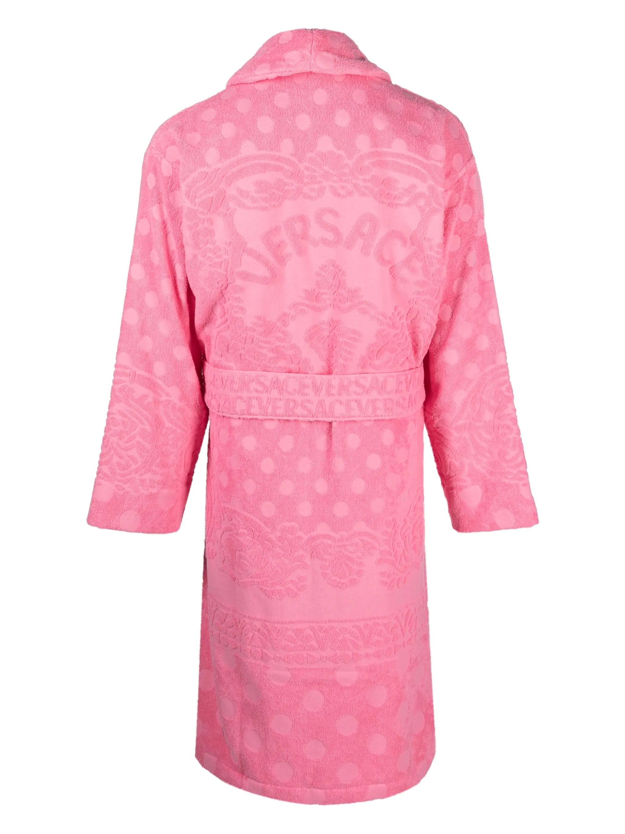 Barocco-print terry-cloth robe