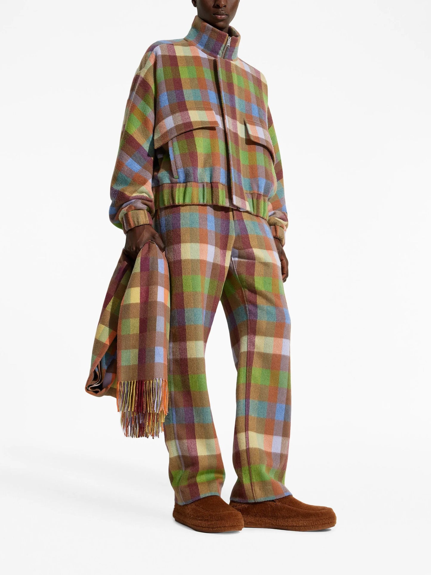x The Elder Statesman checked cashmere track pants