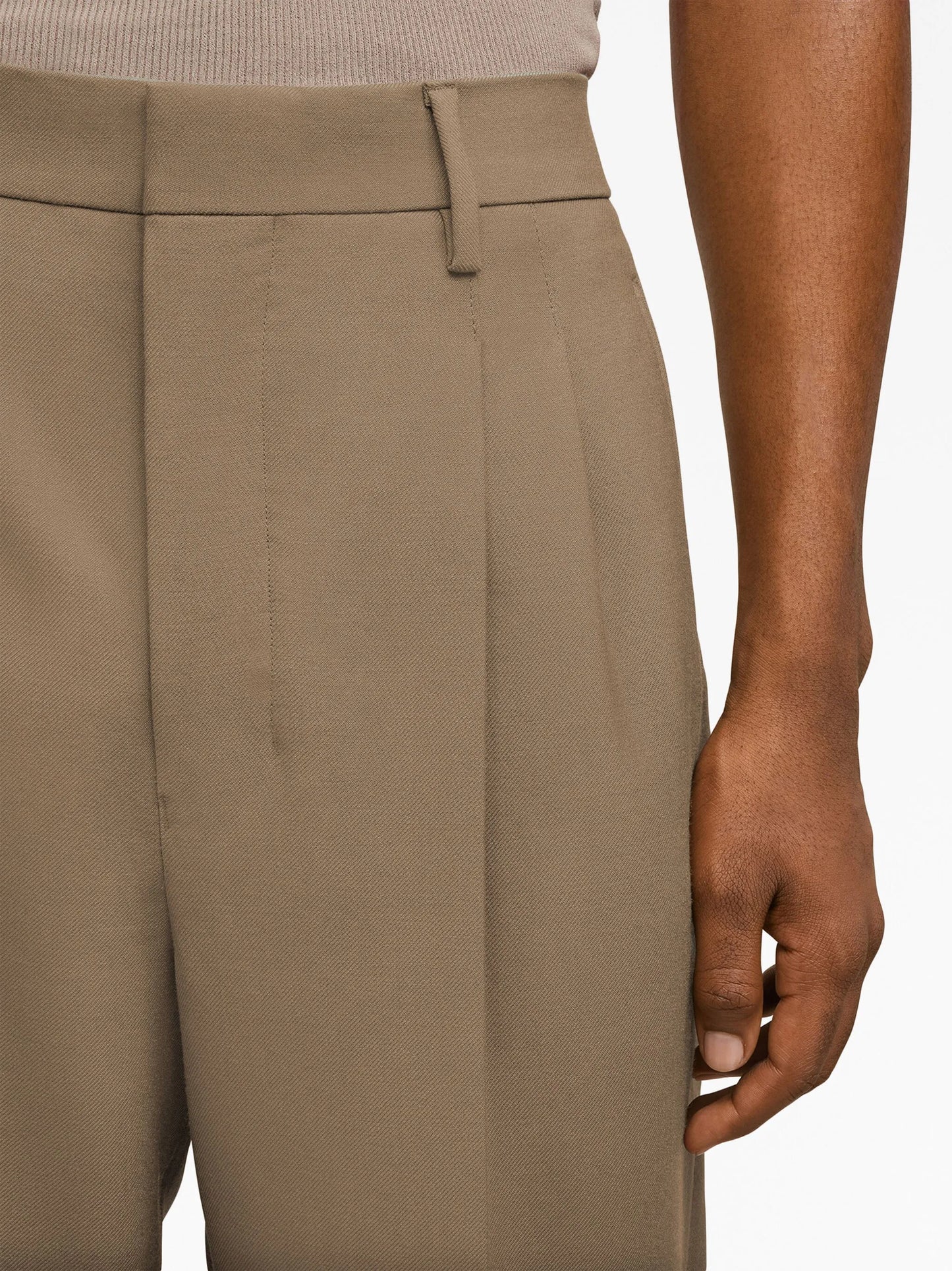 wide-leg wool trousers