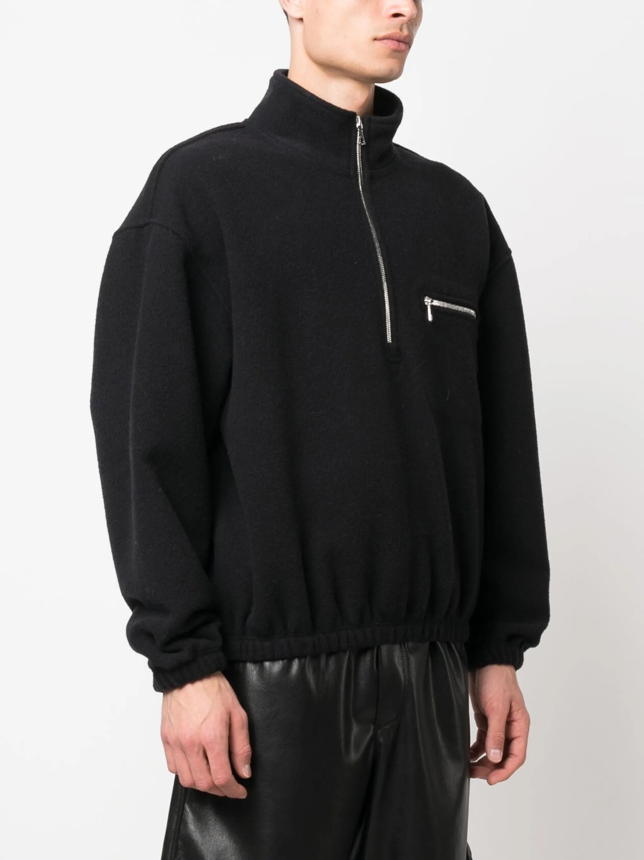 high-neck zip-up jacket