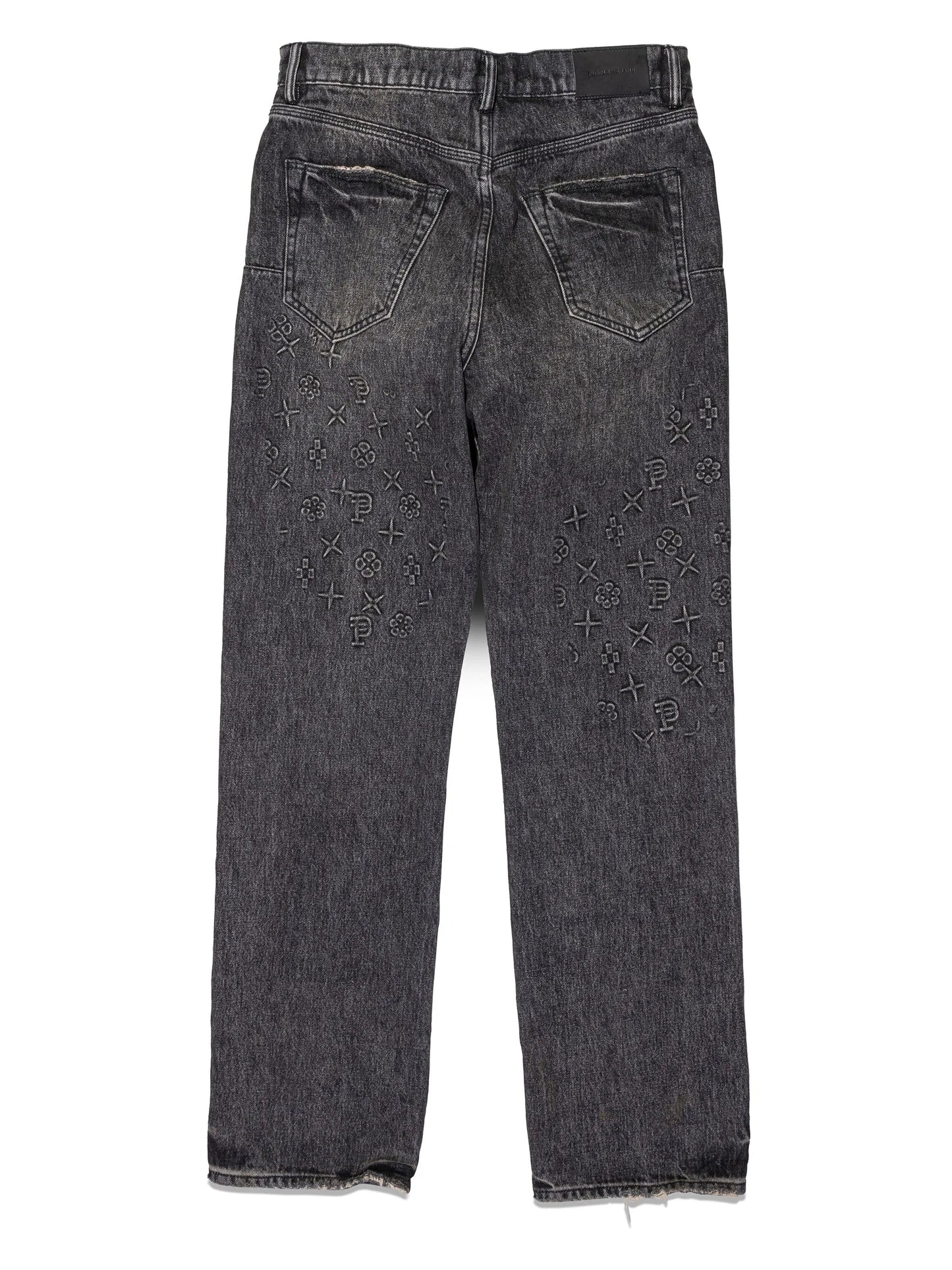 monogram-embossed jeans