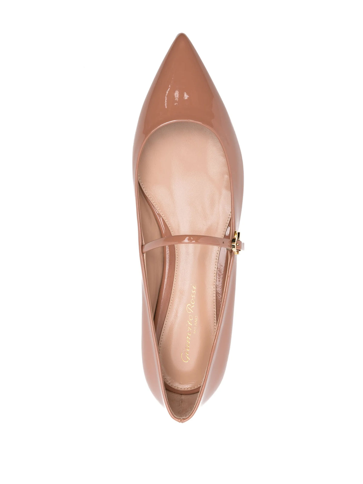 pointed-toe buckle-strap ballerina shoes
