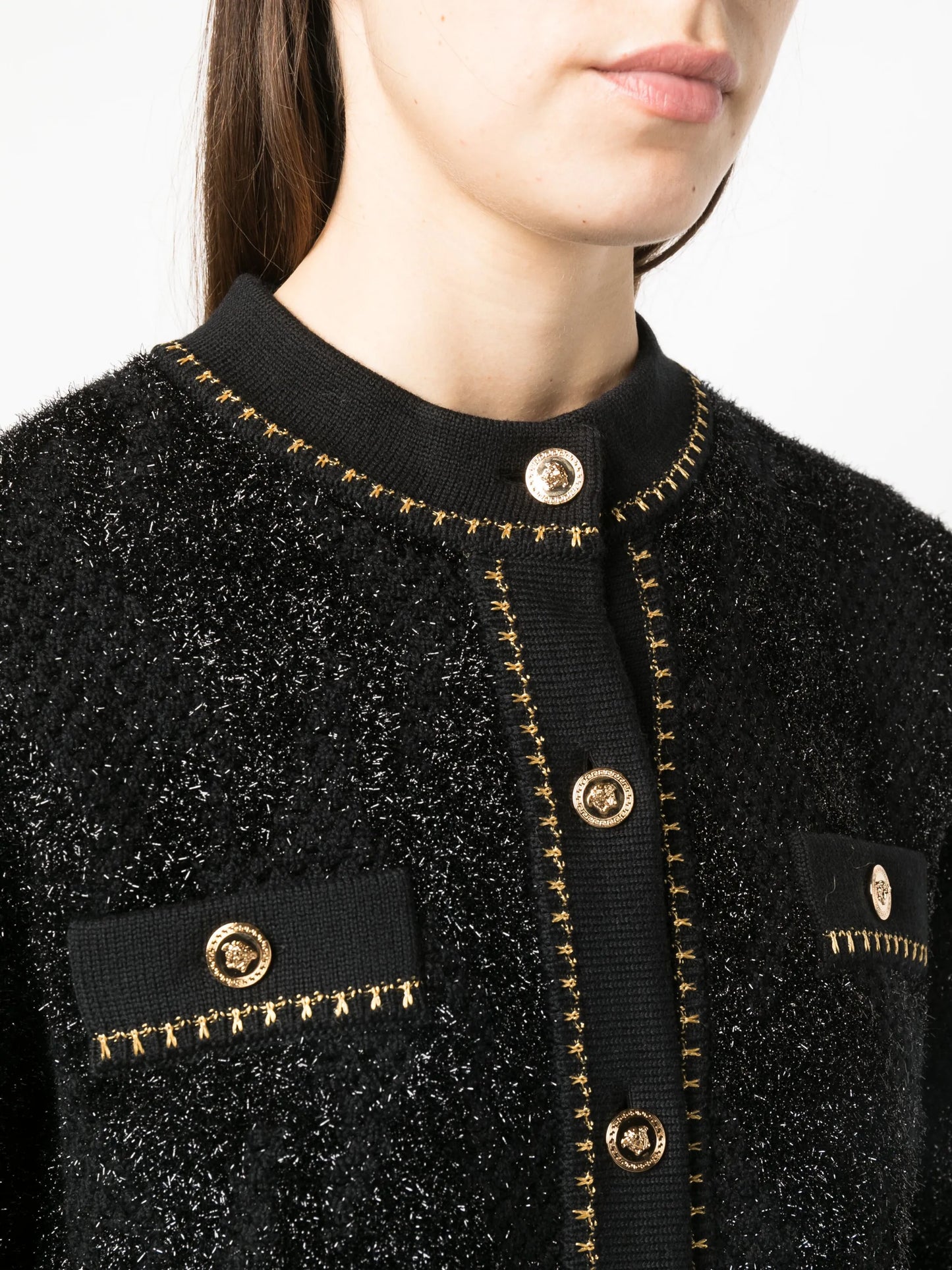 Medusa cropped tweed jacket