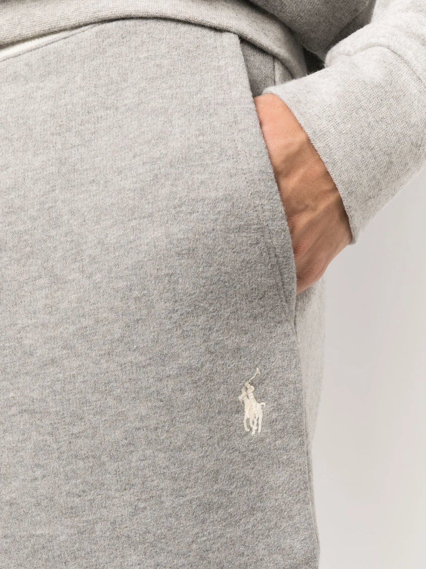 mélange-effect cotton shorts