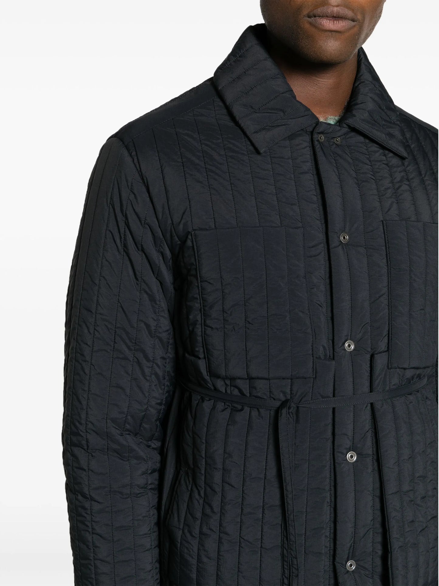 button-up quilted jacket