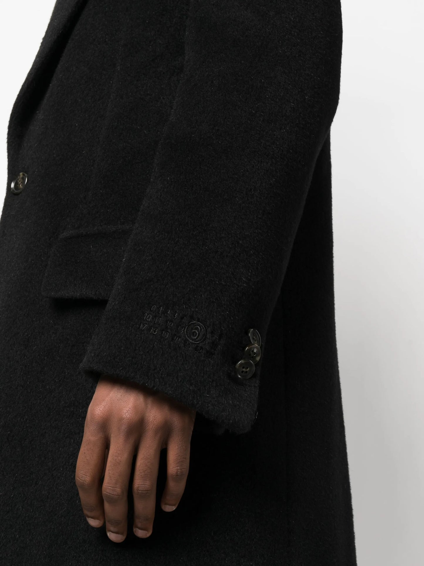 single-breasted virgin-wool-mohair blend coat