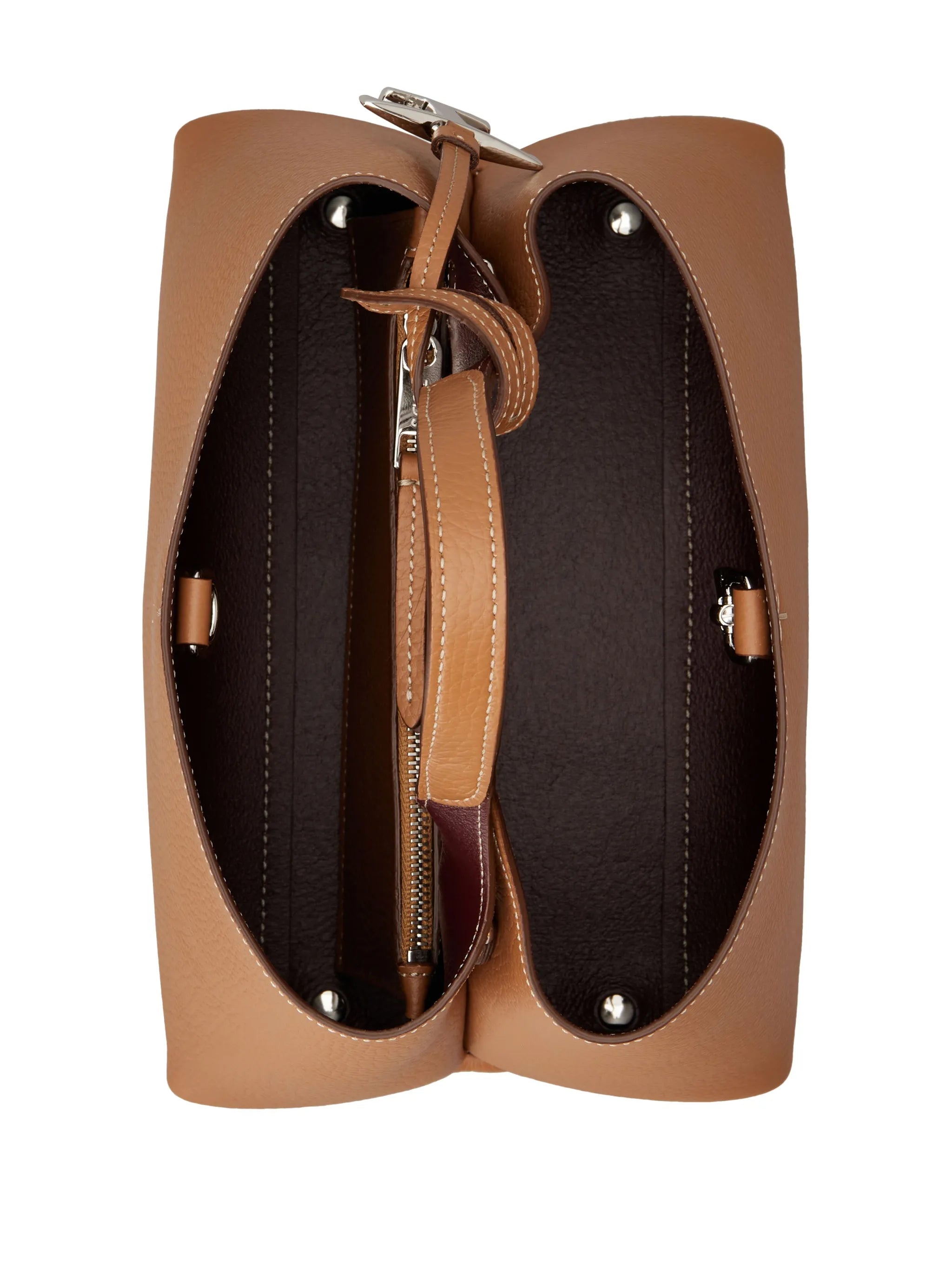 logo-pendant leather tote bag
