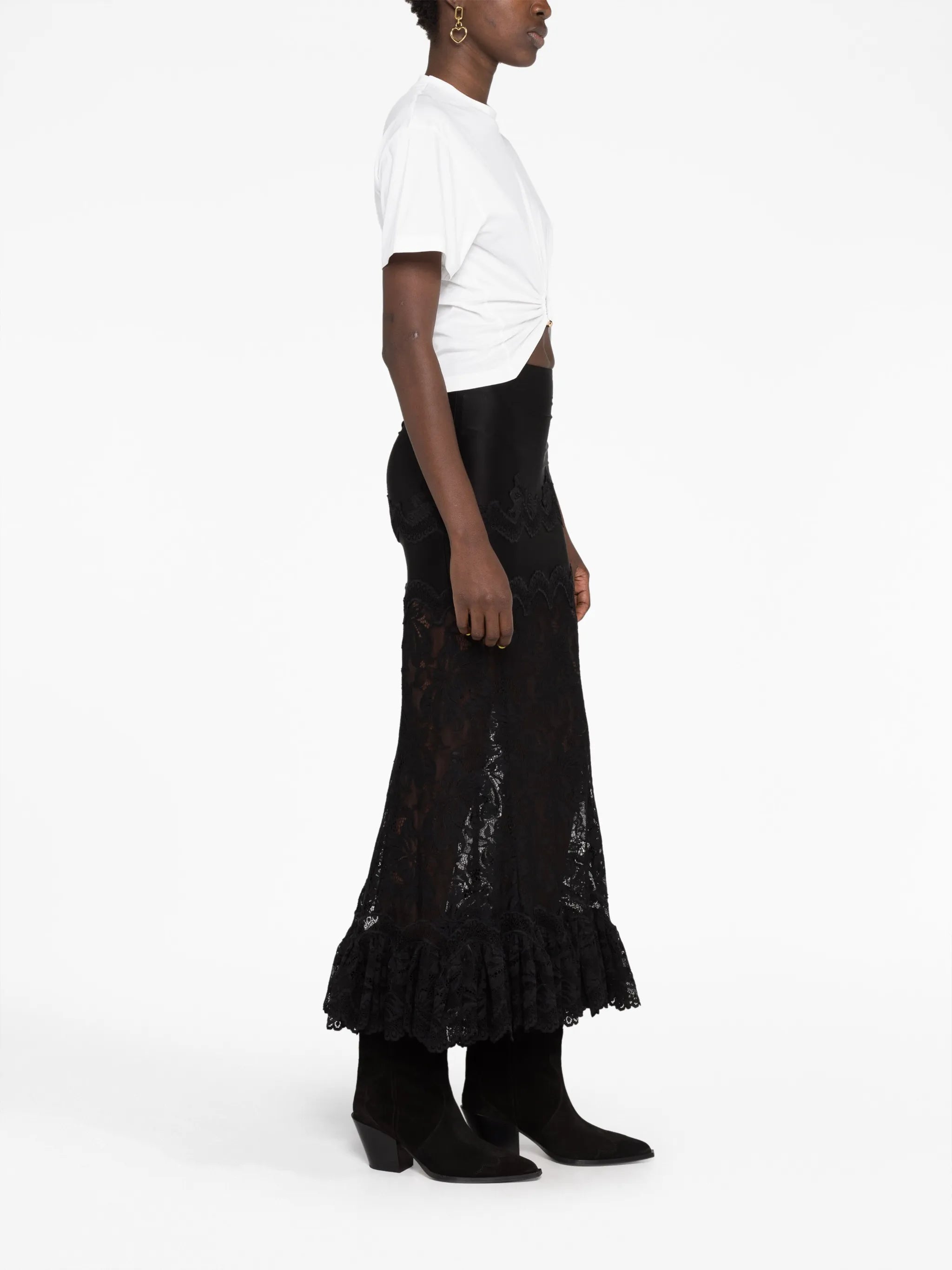 gathered cotton T-shirt