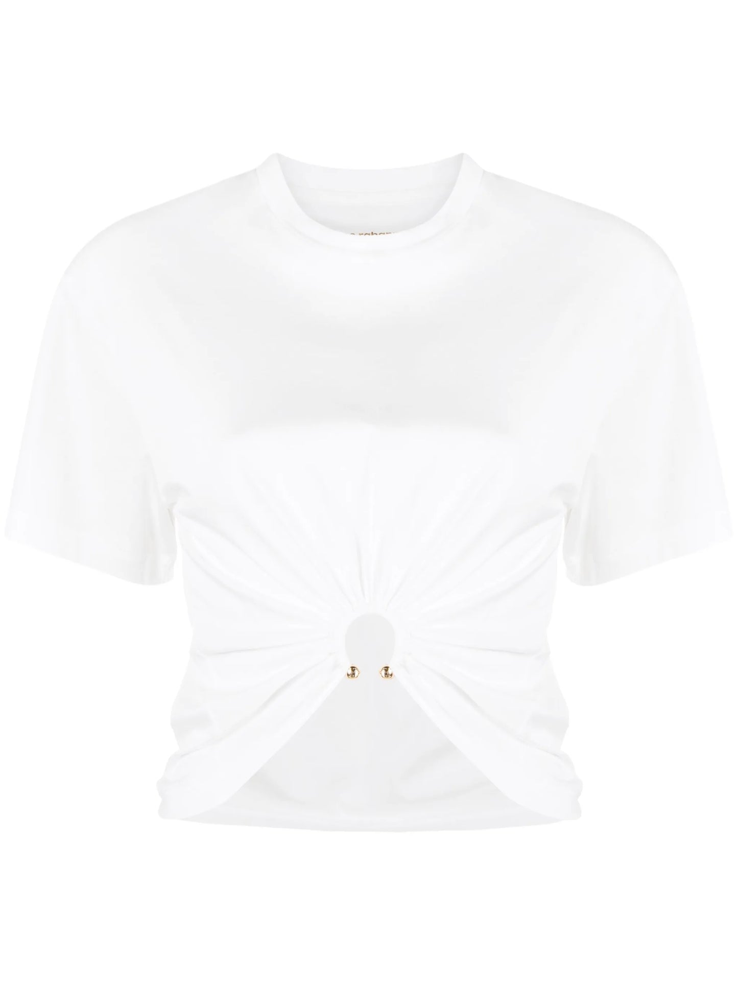 gathered cotton T-shirt