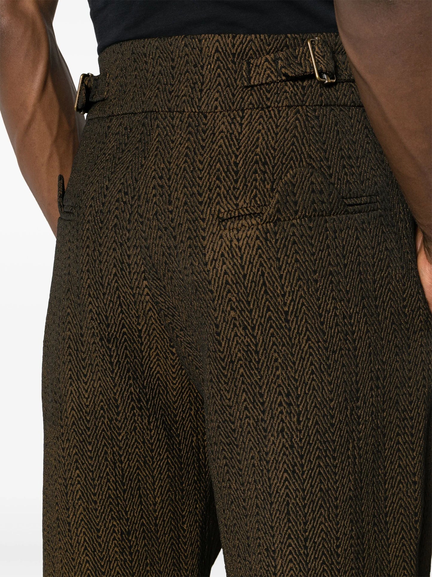 Black Prince zigzag-jacquard trousers