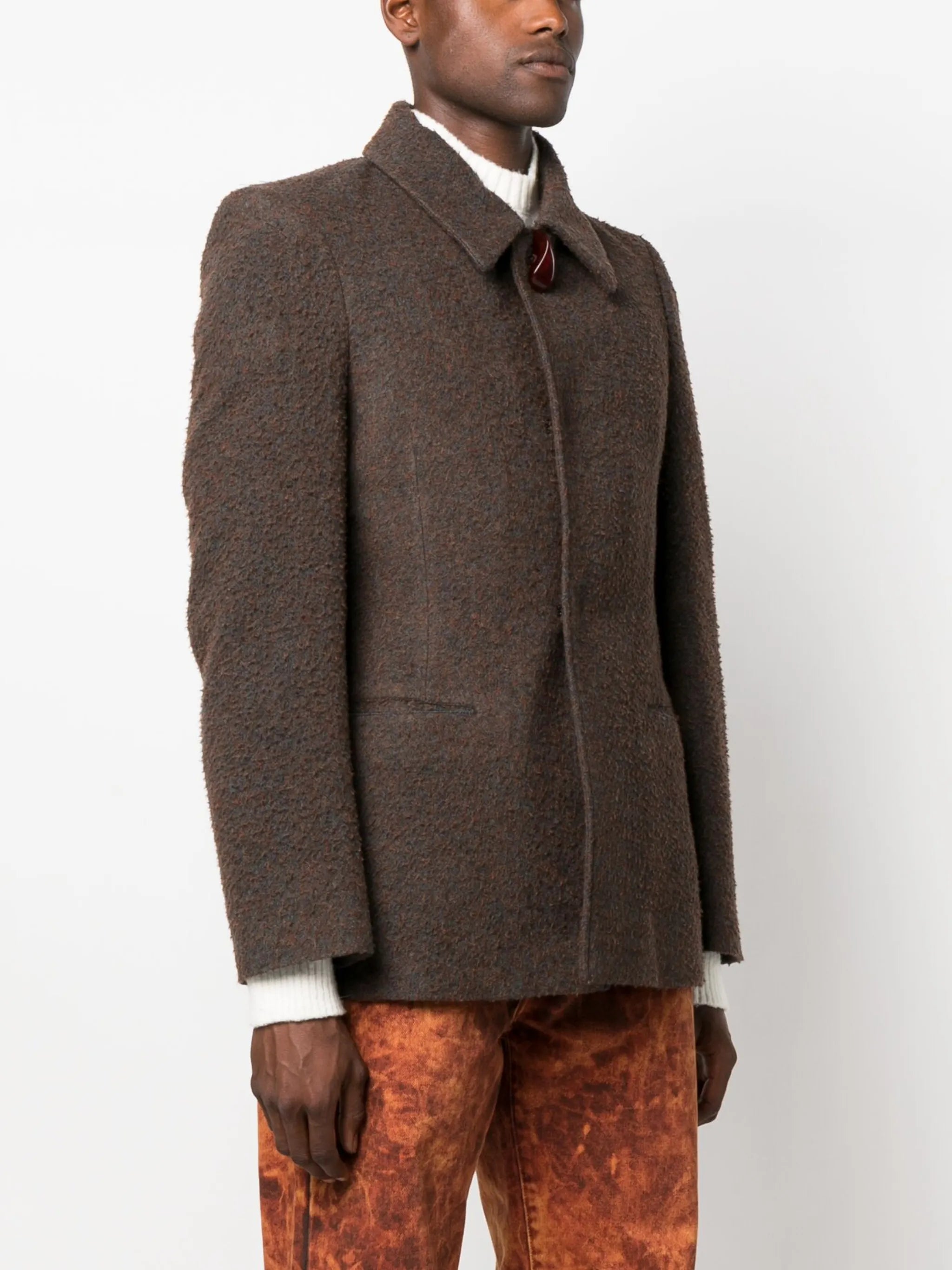 fitted single-breasted coat