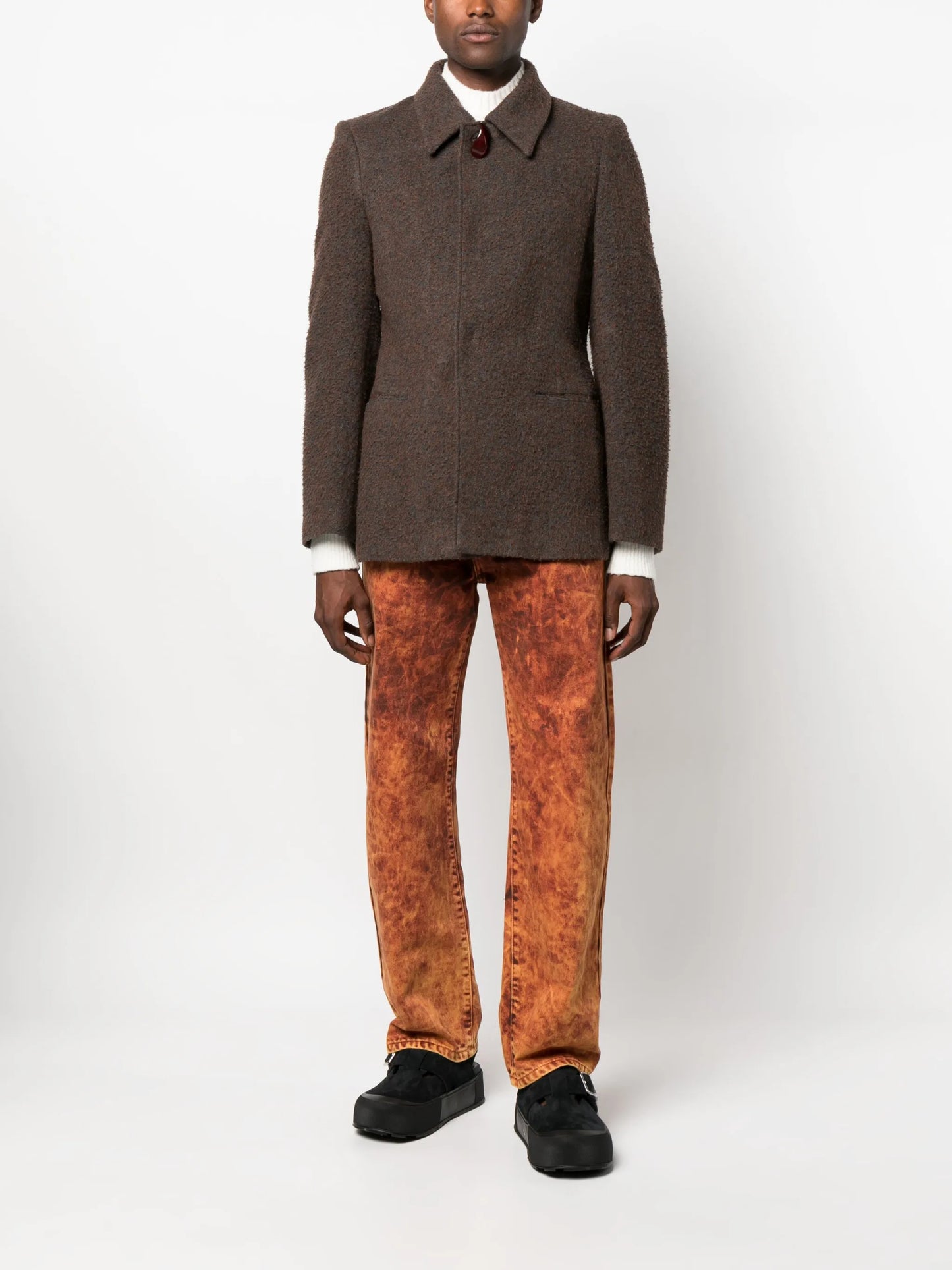 fitted single-breasted coat