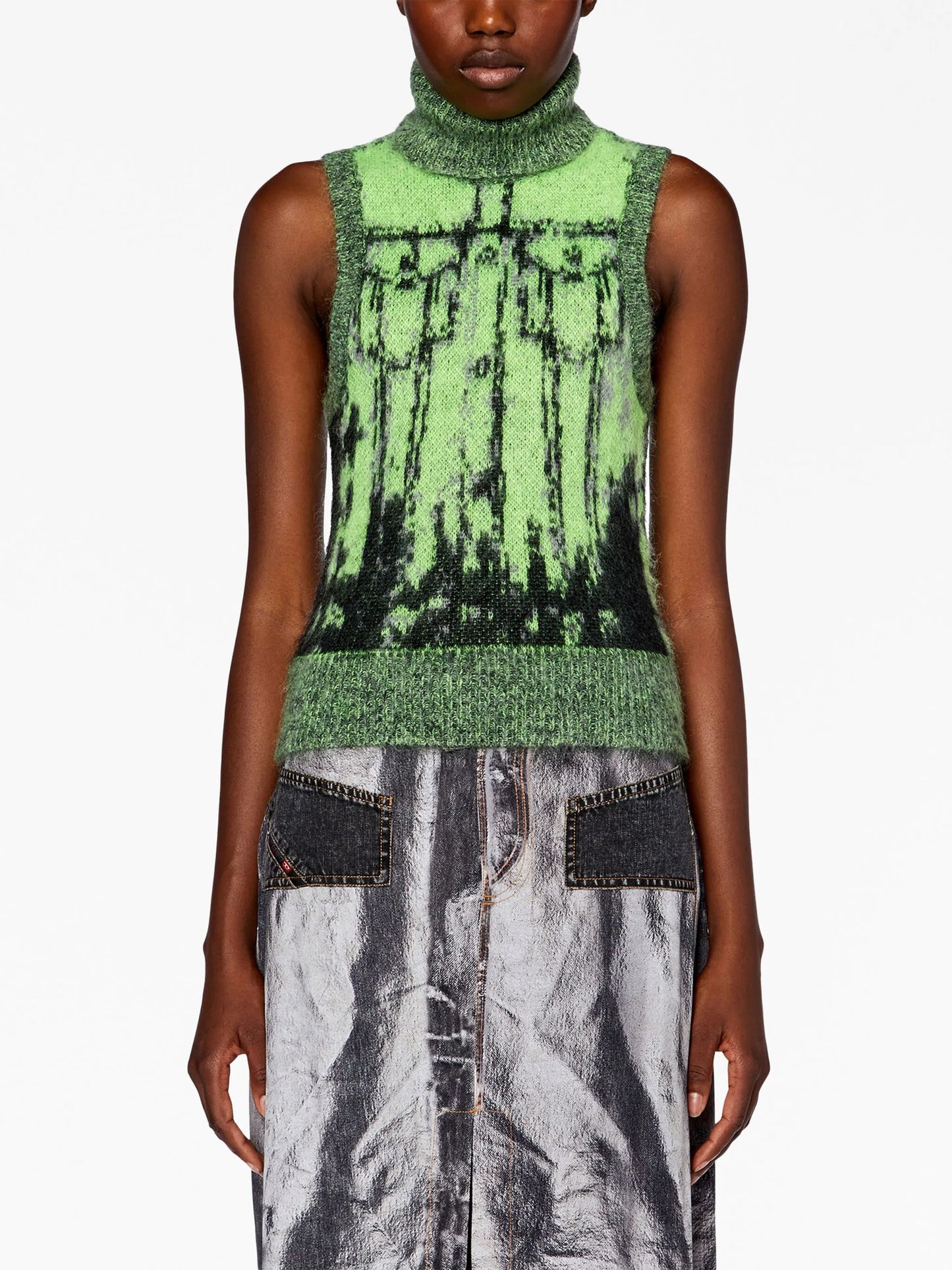 M-Sifnos patterned intarsia-knit vest