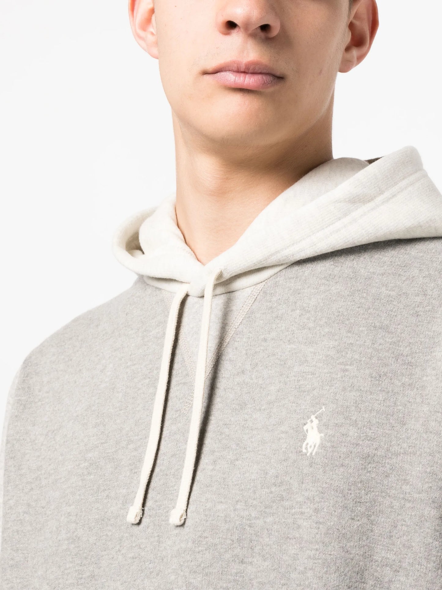 embroidered-pony cotton hoodie