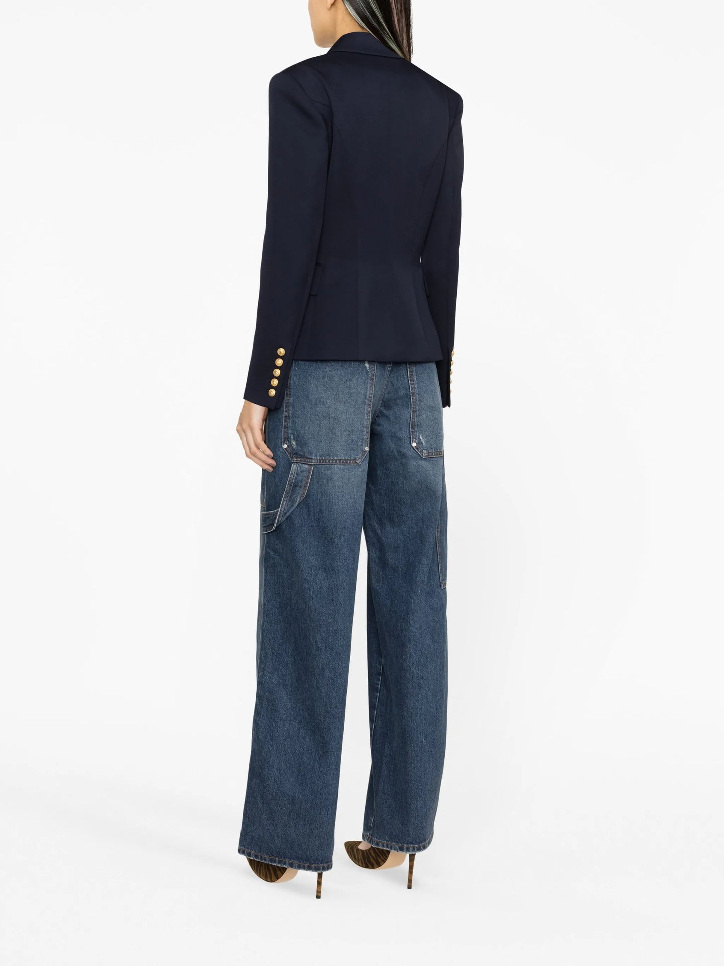 double-breasted wool blazer