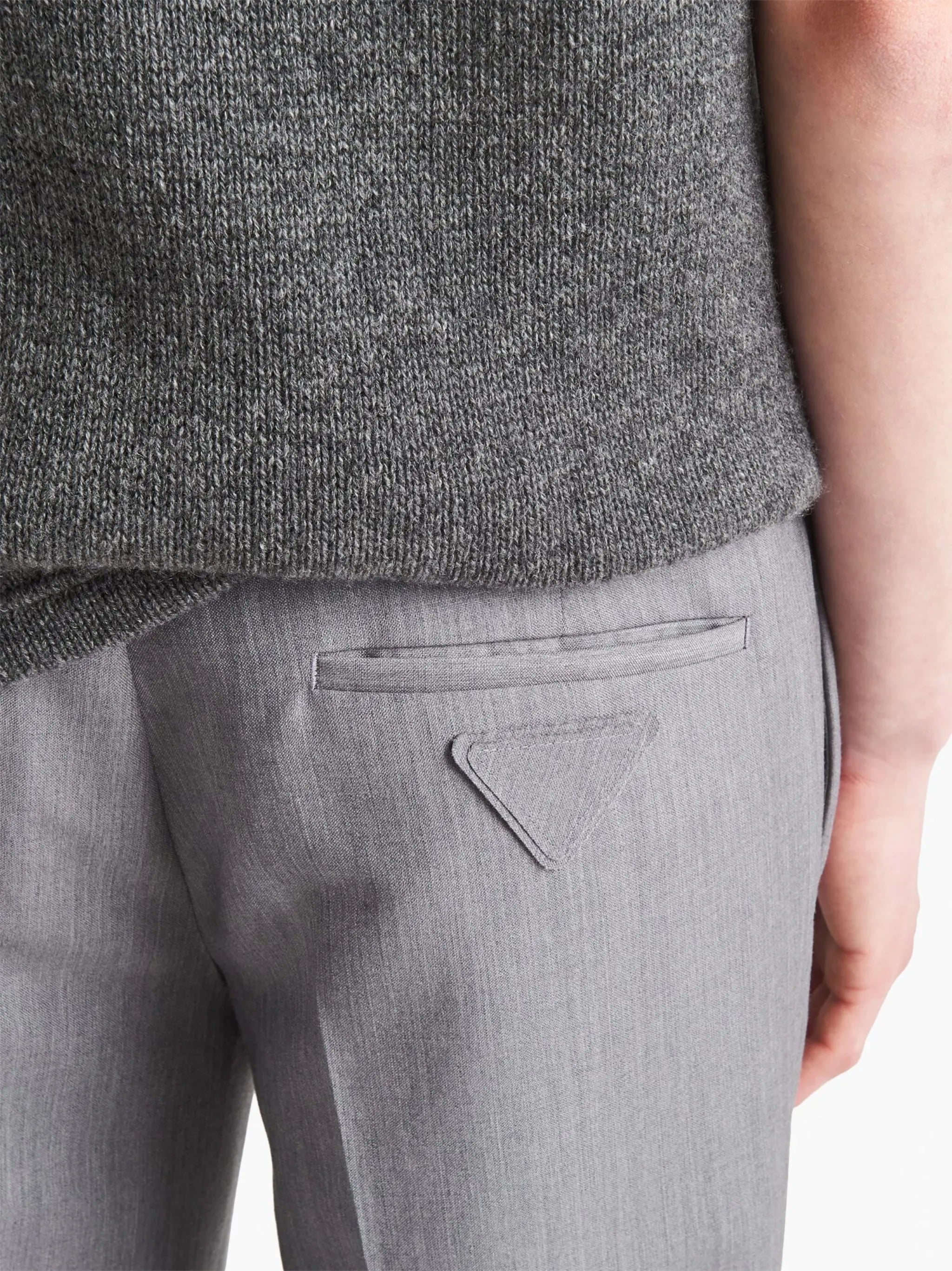 triangle-logo mohair-wool trousers