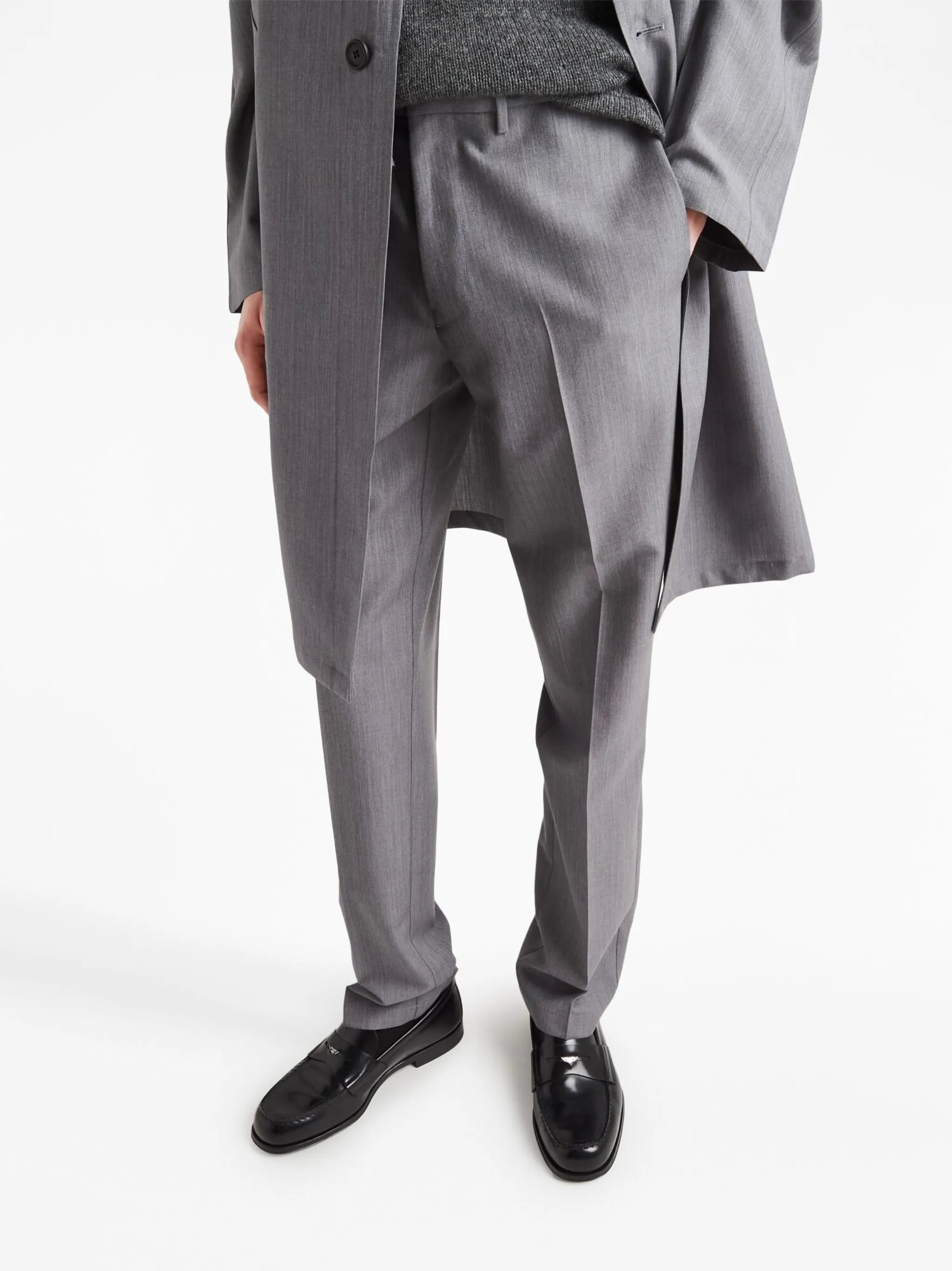 triangle-logo mohair-wool trousers
