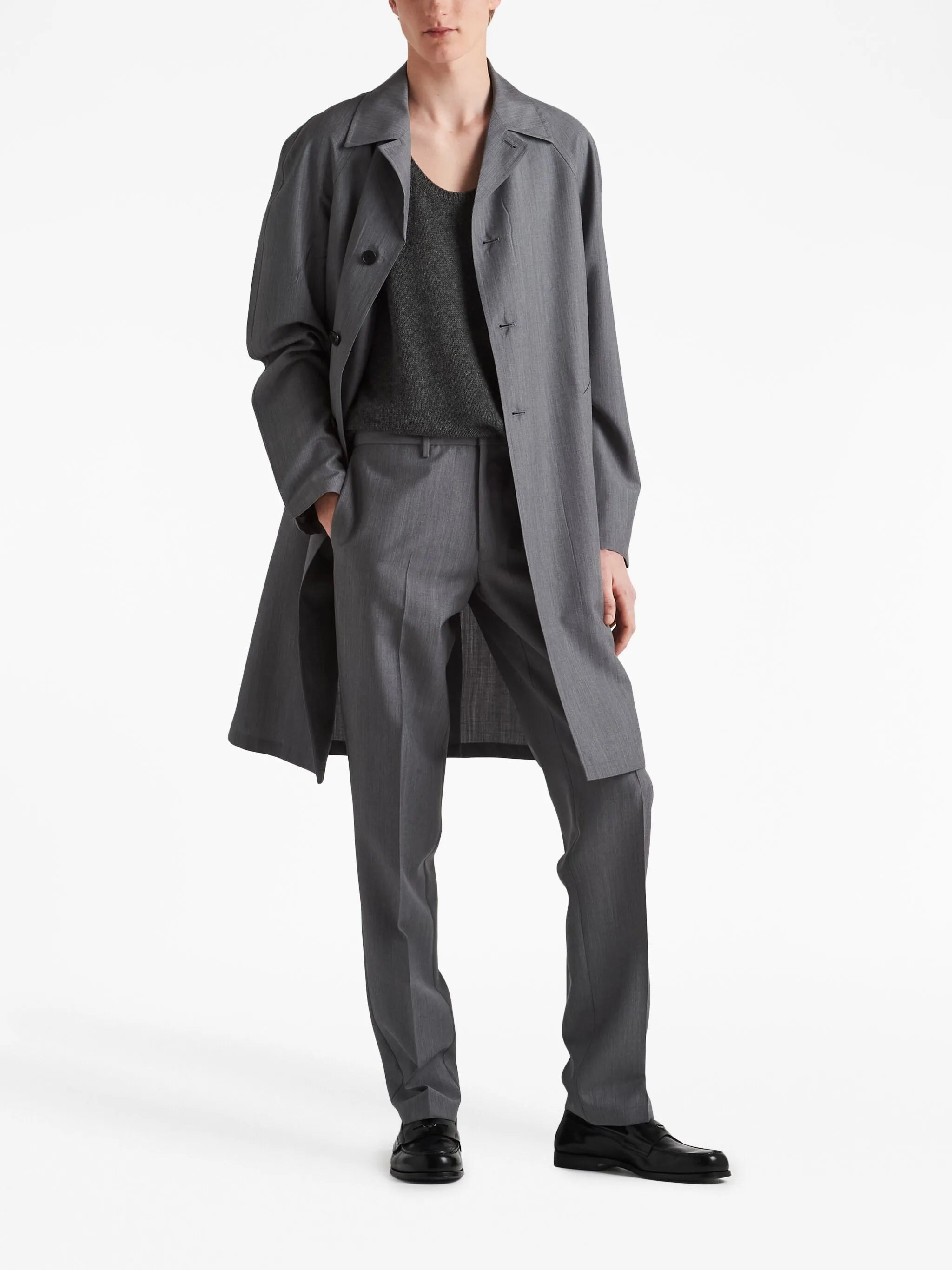 triangle-logo mohair-wool trousers