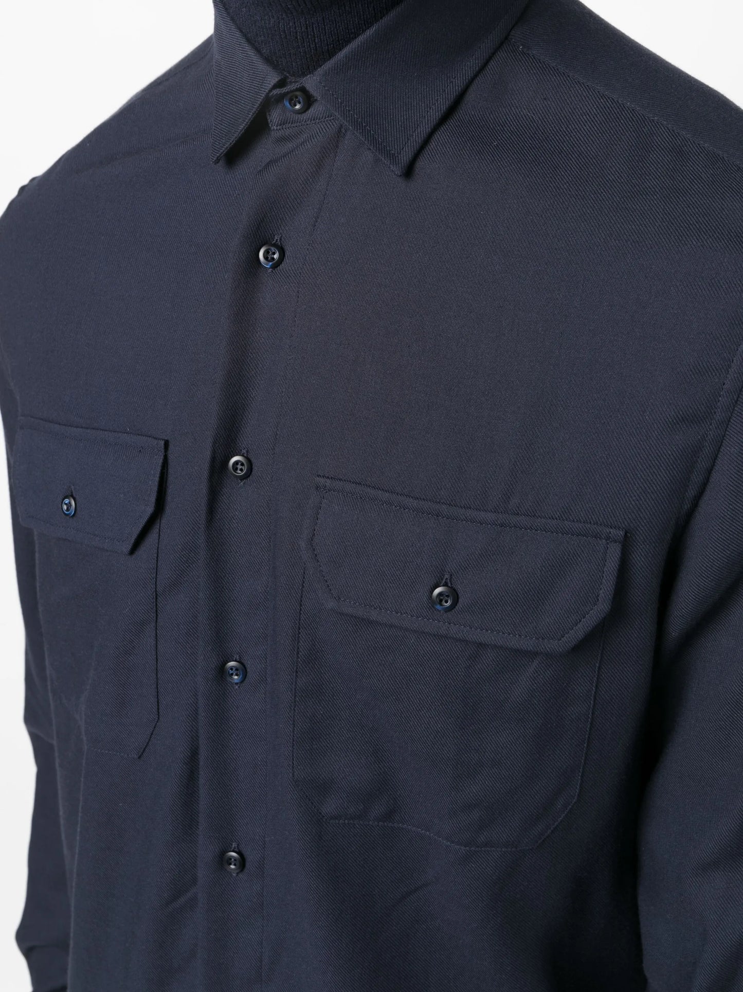 long-sleeve cotton-blend shirt
