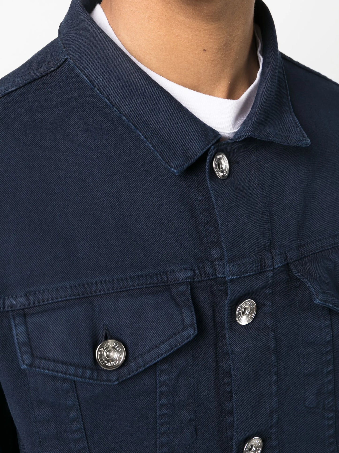 slim-cut cotton denim jacket