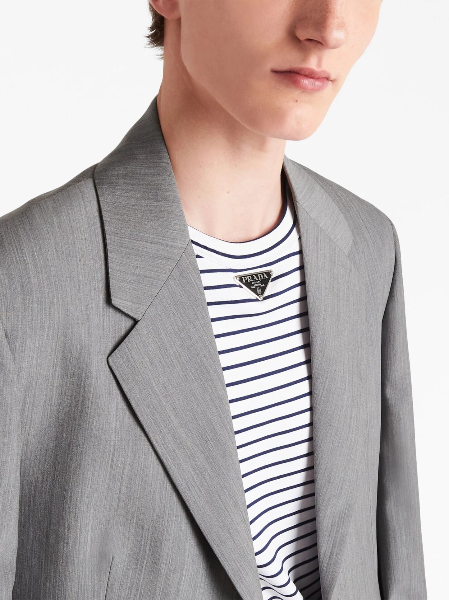 triangle-logo striped T-shirt