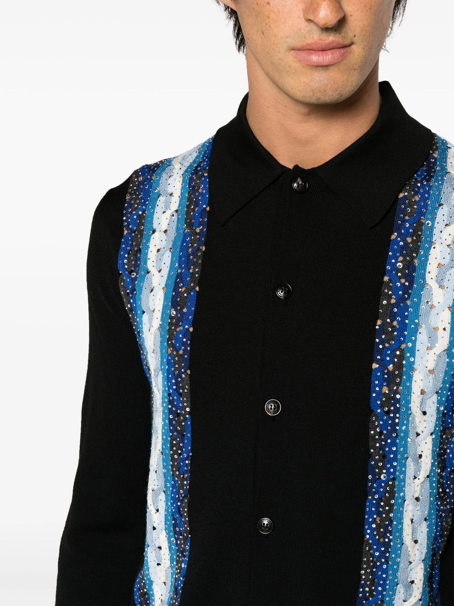 crystal-embellished wool cardigan