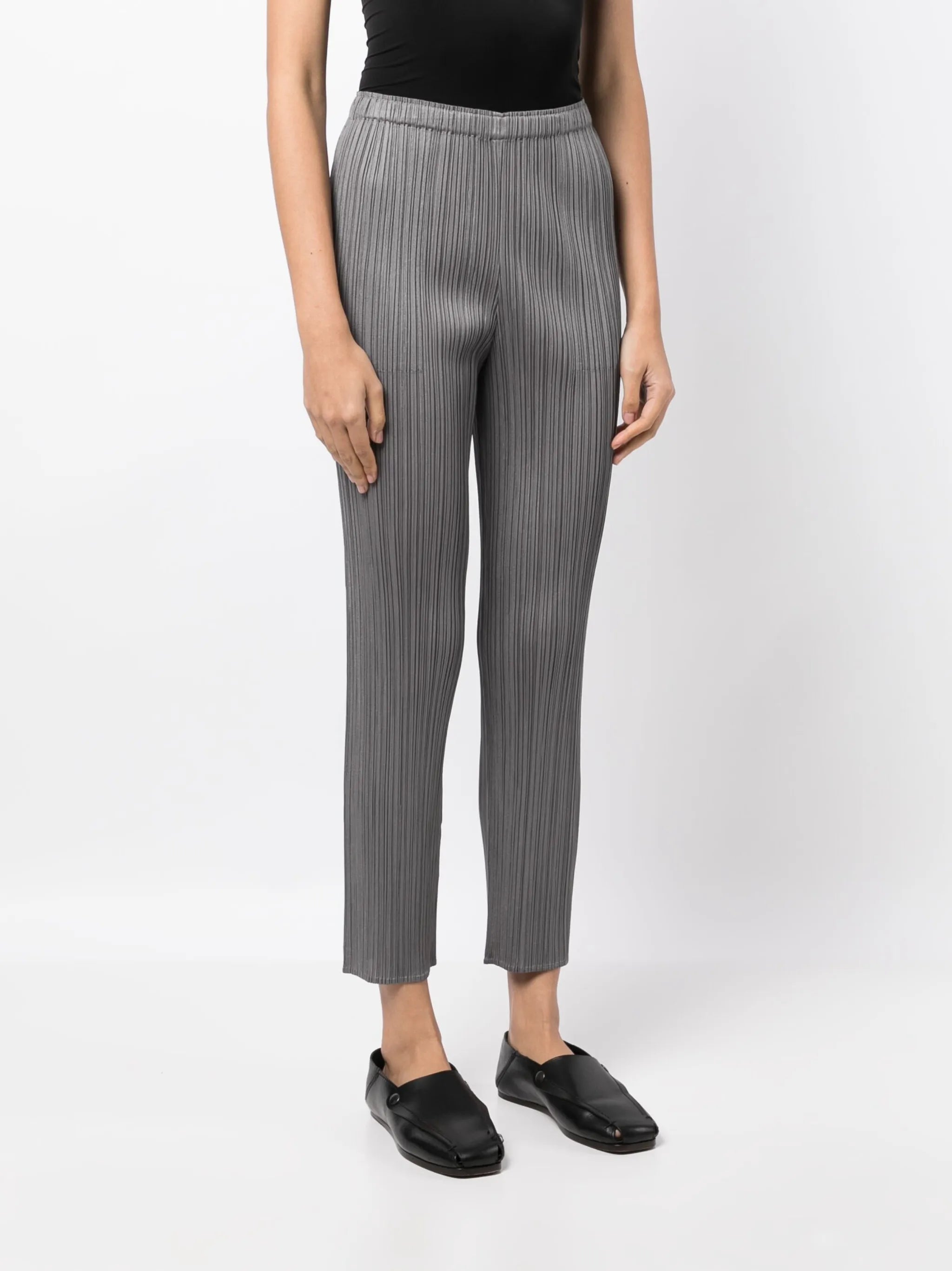 plissé cropped trousers