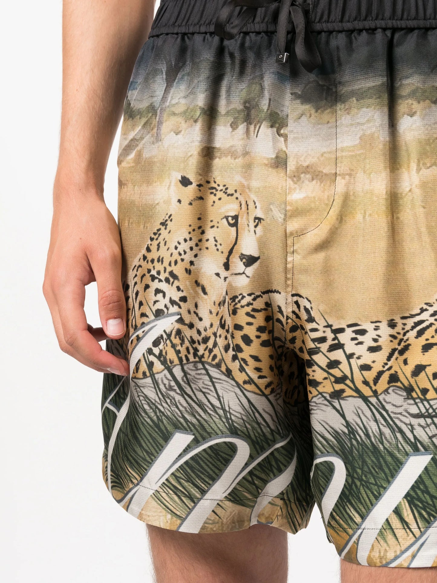 cheetah-print silk shorts