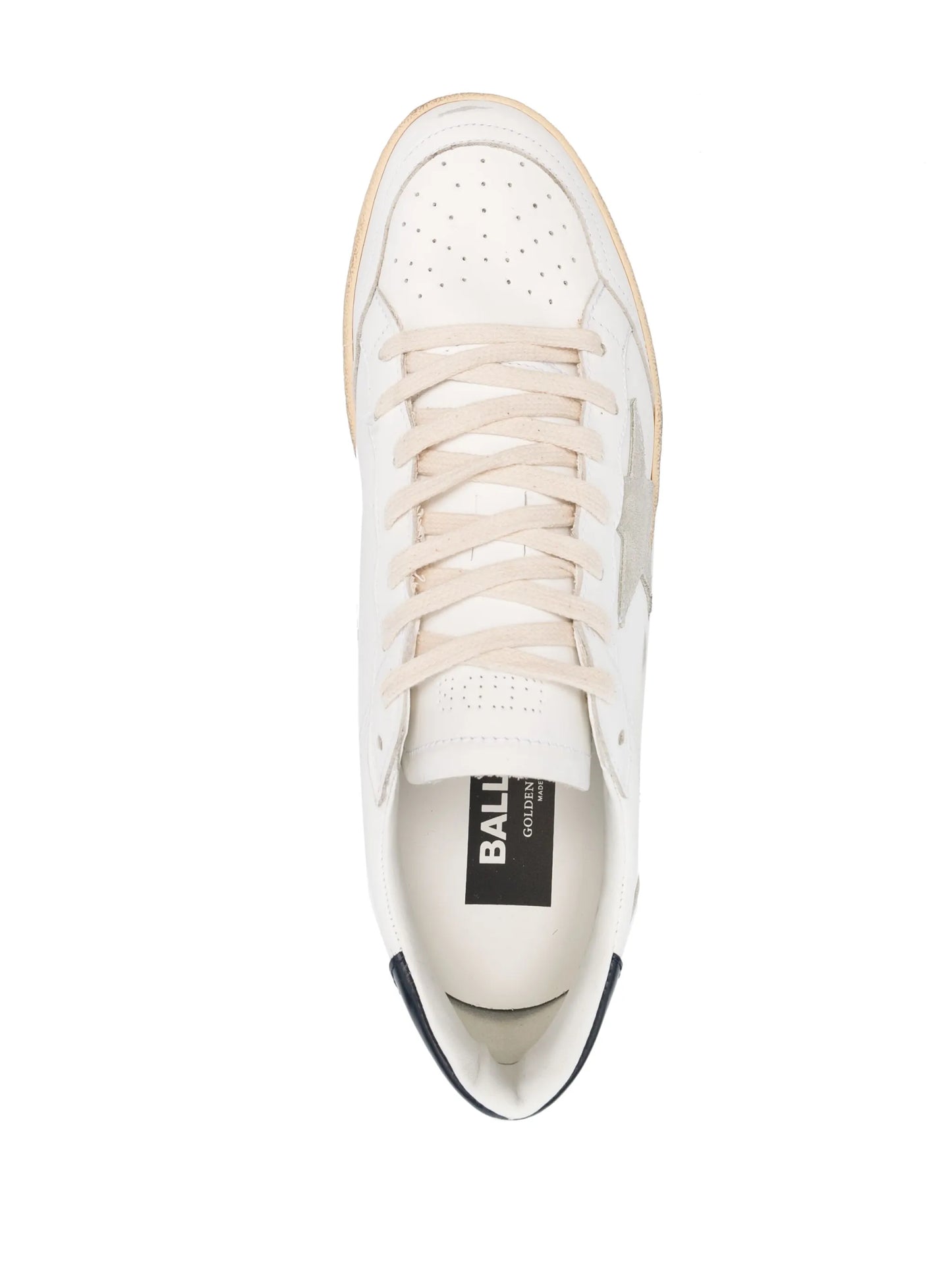Ball Star trainers with ice-gray suede star and blue leather heels tab
