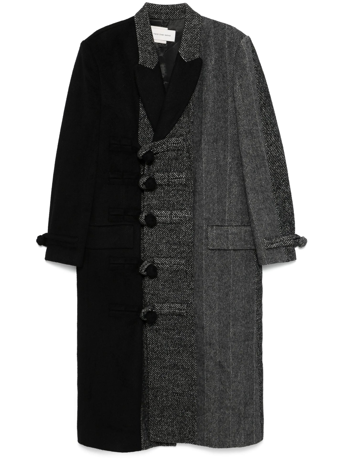 panelled flannel coat