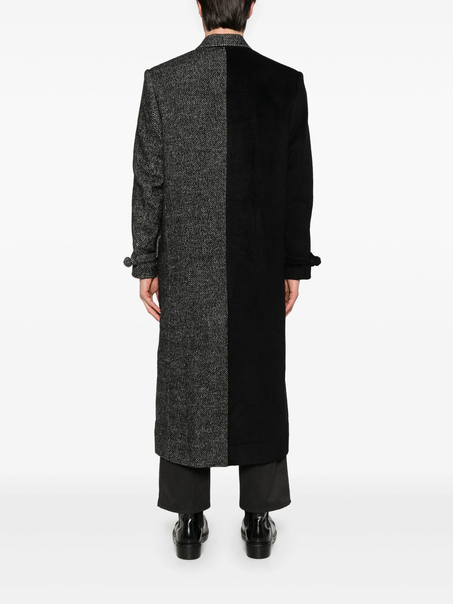 panelled flannel coat