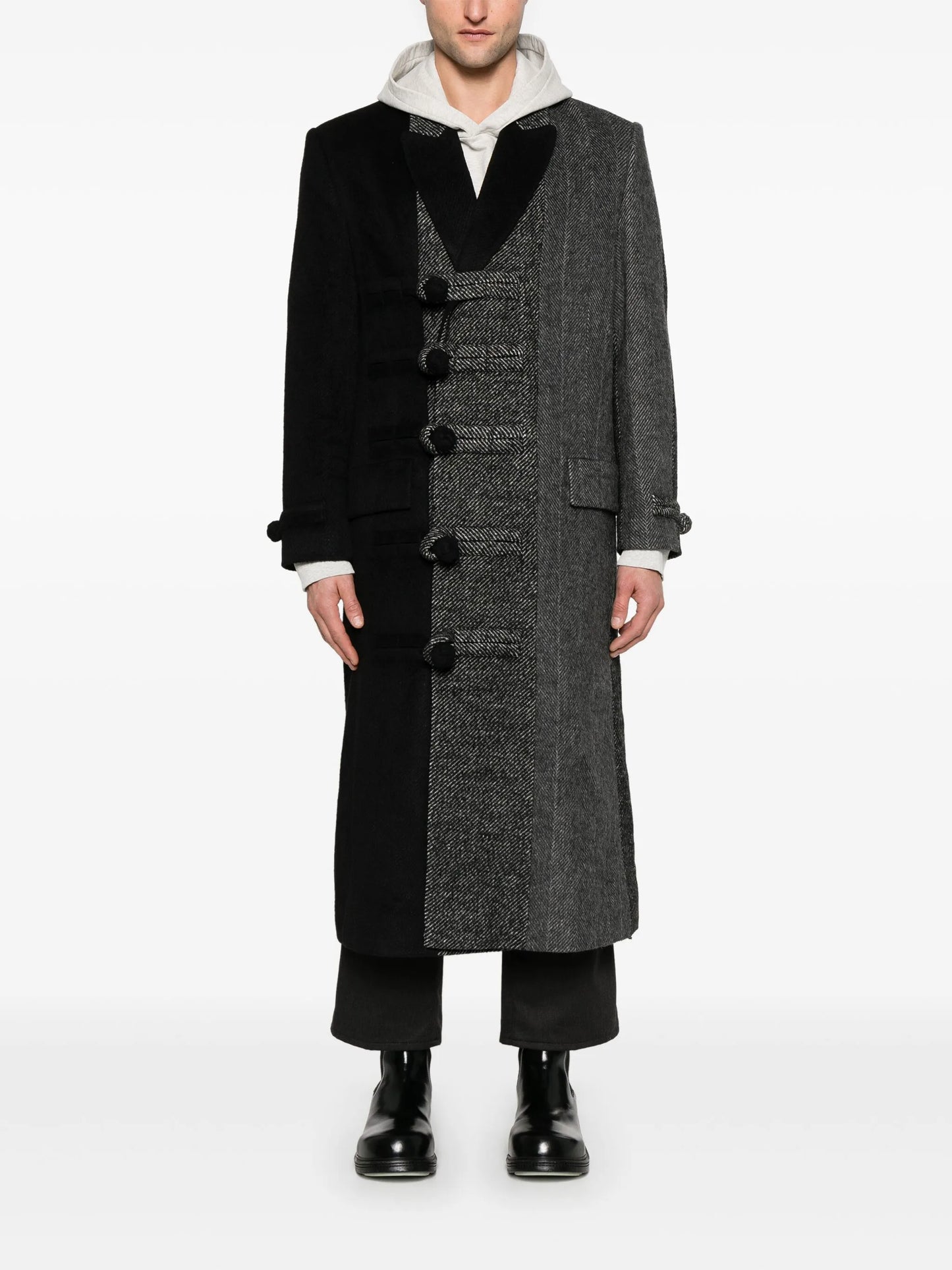 panelled flannel coat