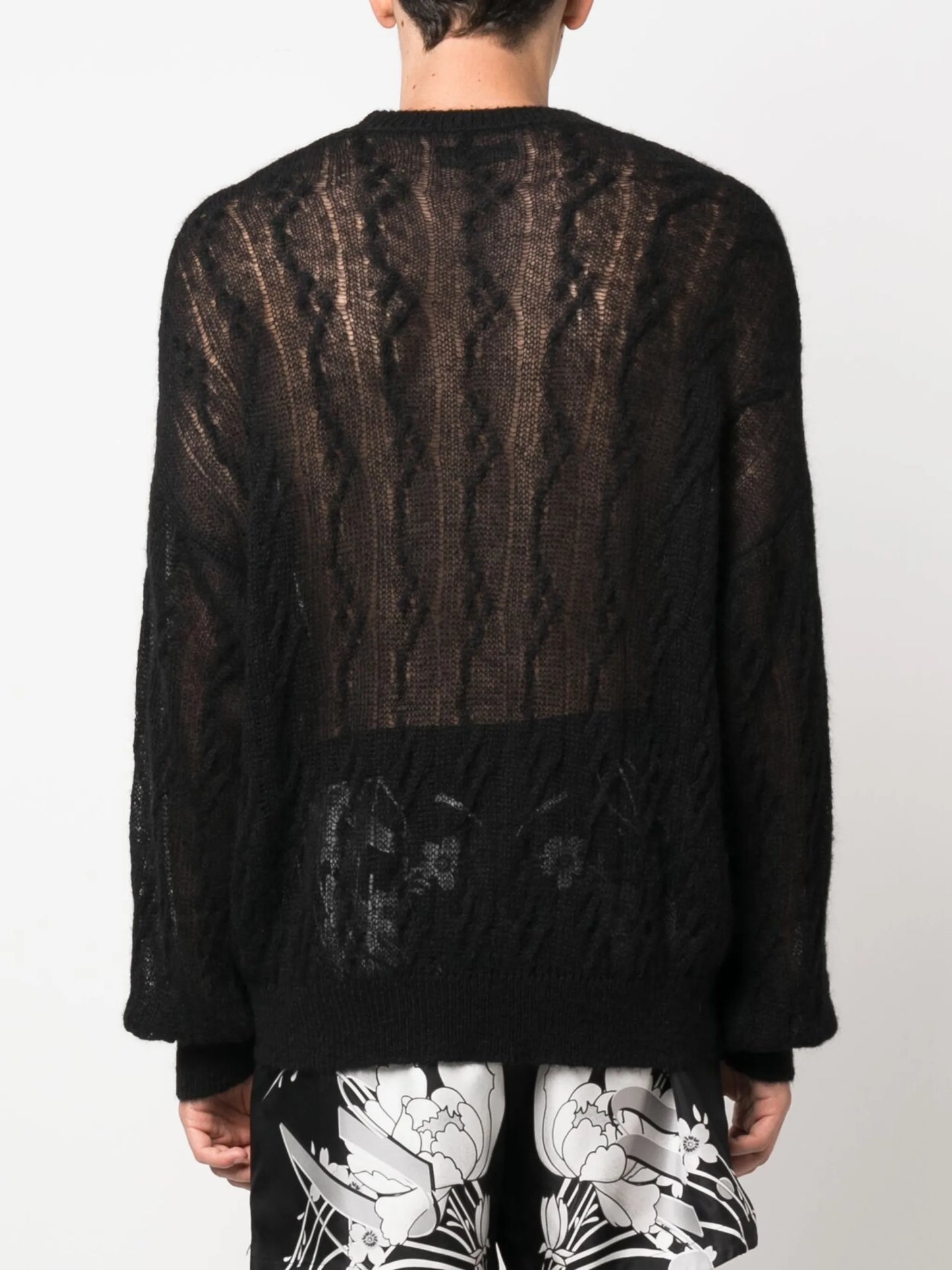 logo-print knit jumper