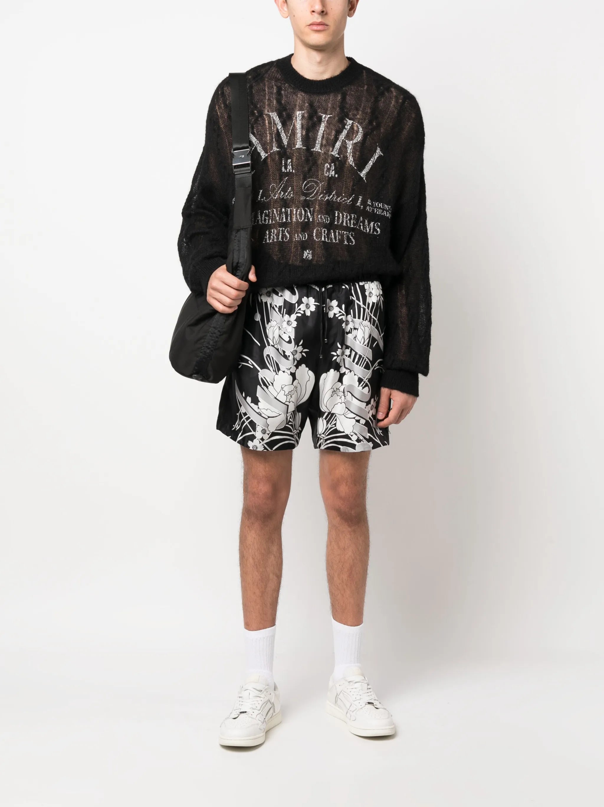 logo-print knit jumper
