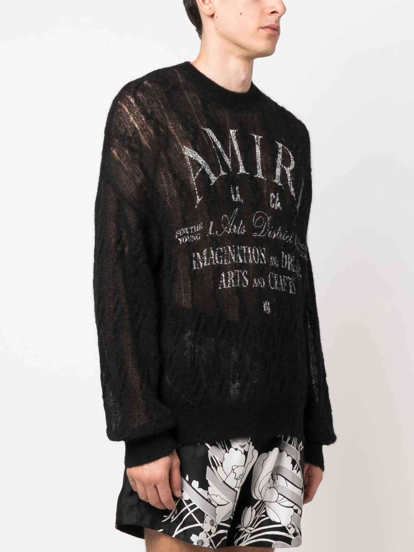 logo-print knit jumper
