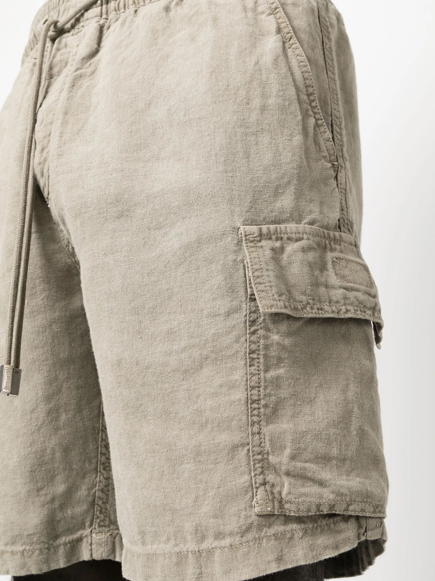multi-pocket linen Bermuda shorts