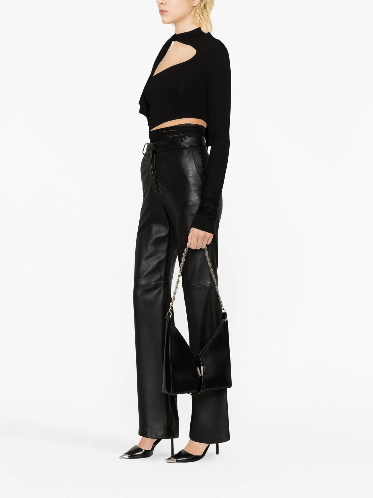 cut-out one-shoulder bodysuit