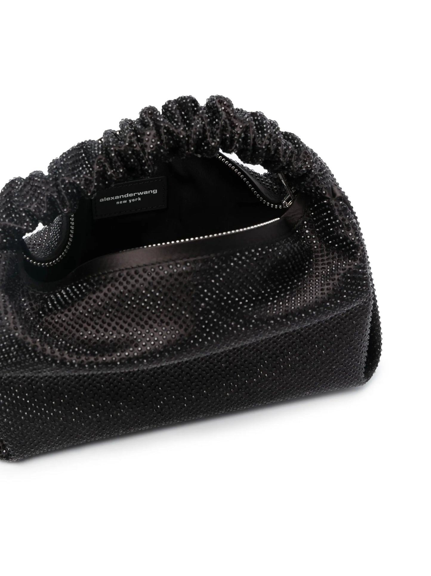 Scrunchie crystal-embellished mini bag