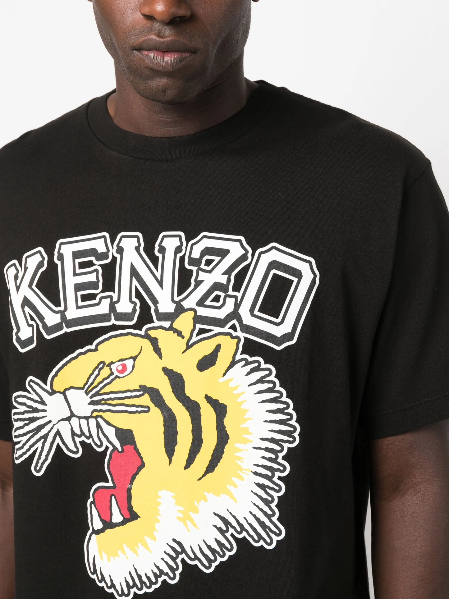 tiger-print cotton T-shirt