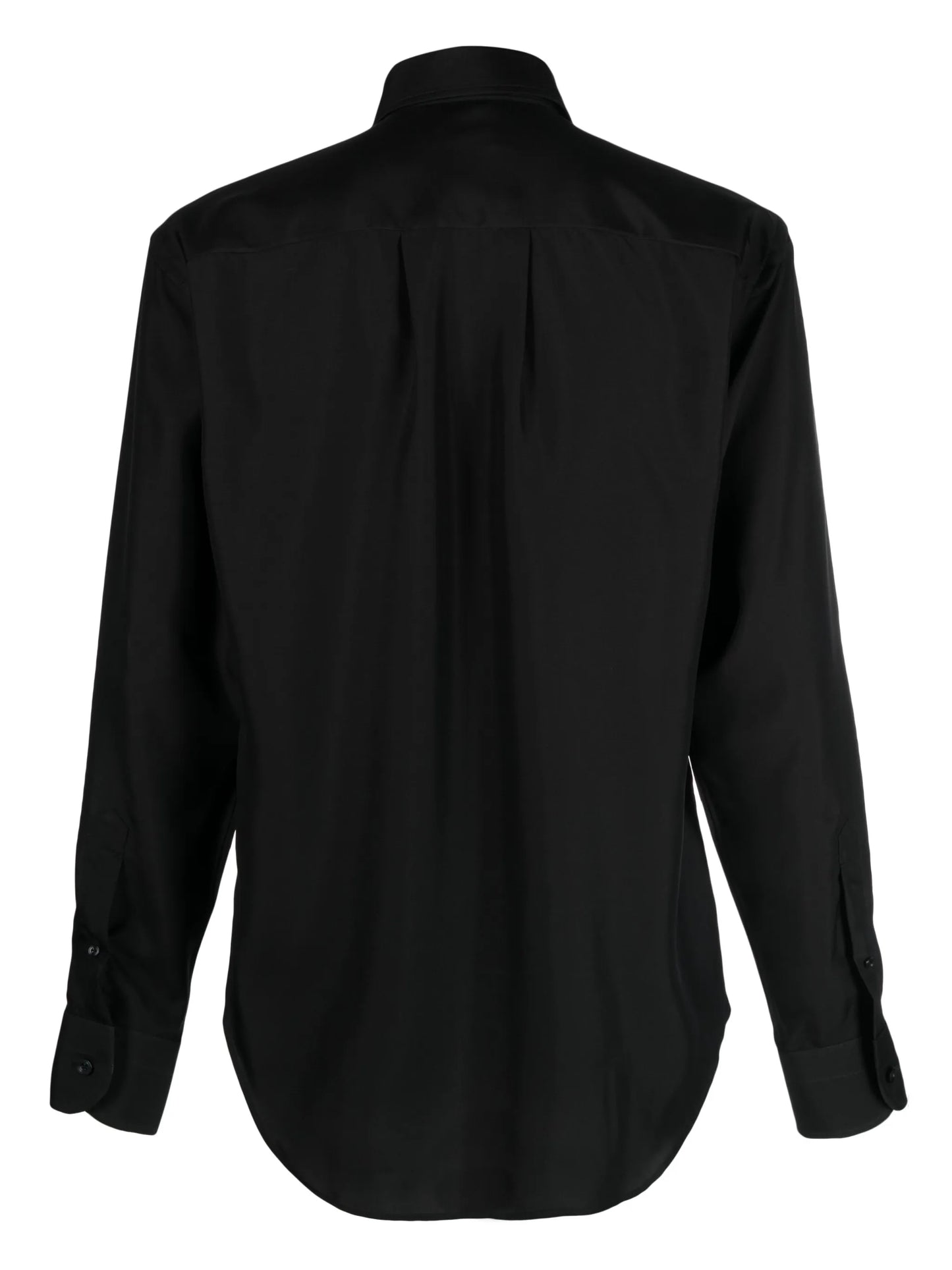 straight-point collar silk shirt