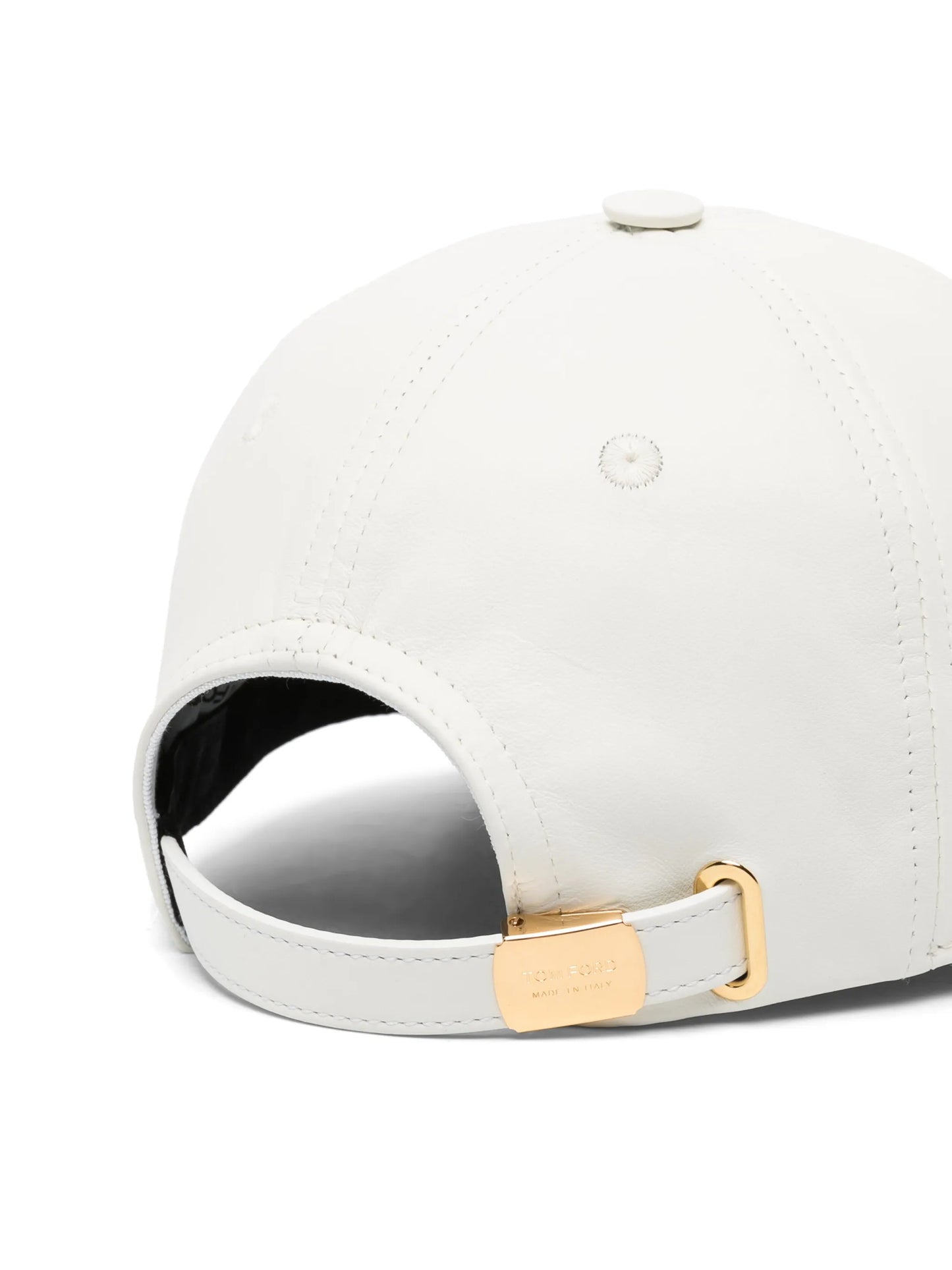 logo-lettering leather cap