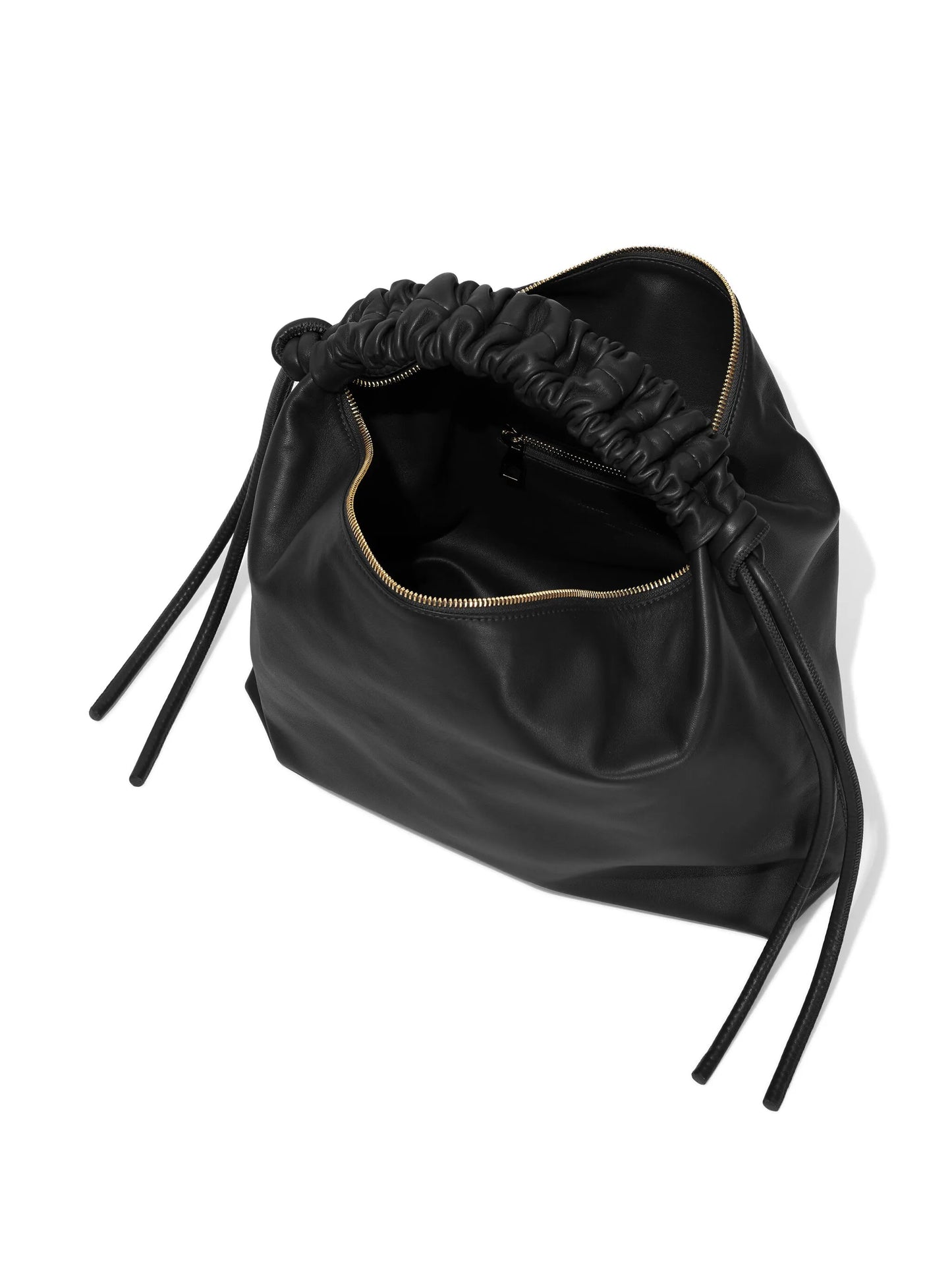 medium Drawstring leather shoulder bag