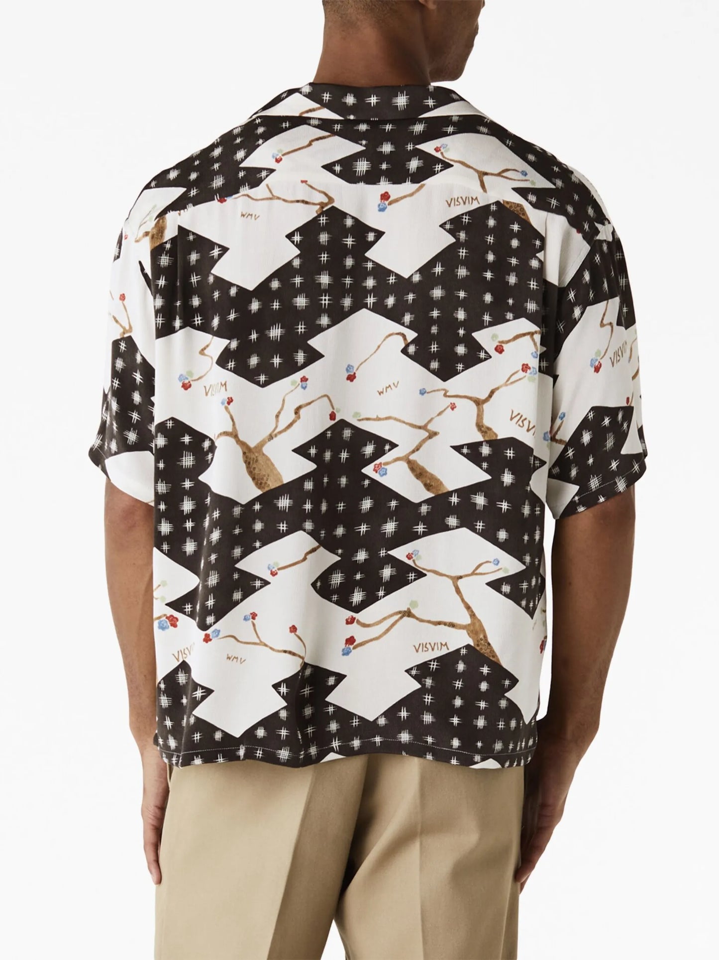 graphic-print silk shirt